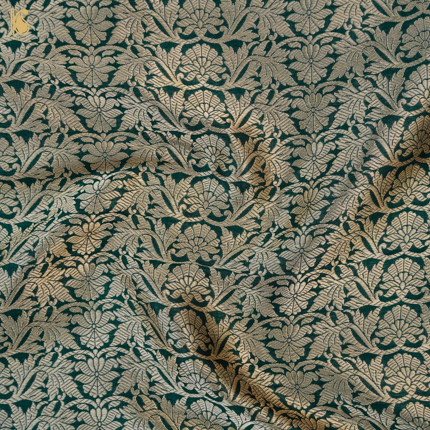 Green Pure Katan Silk Handloom Banarasi Kalidar Lehenga - Khinkhwab