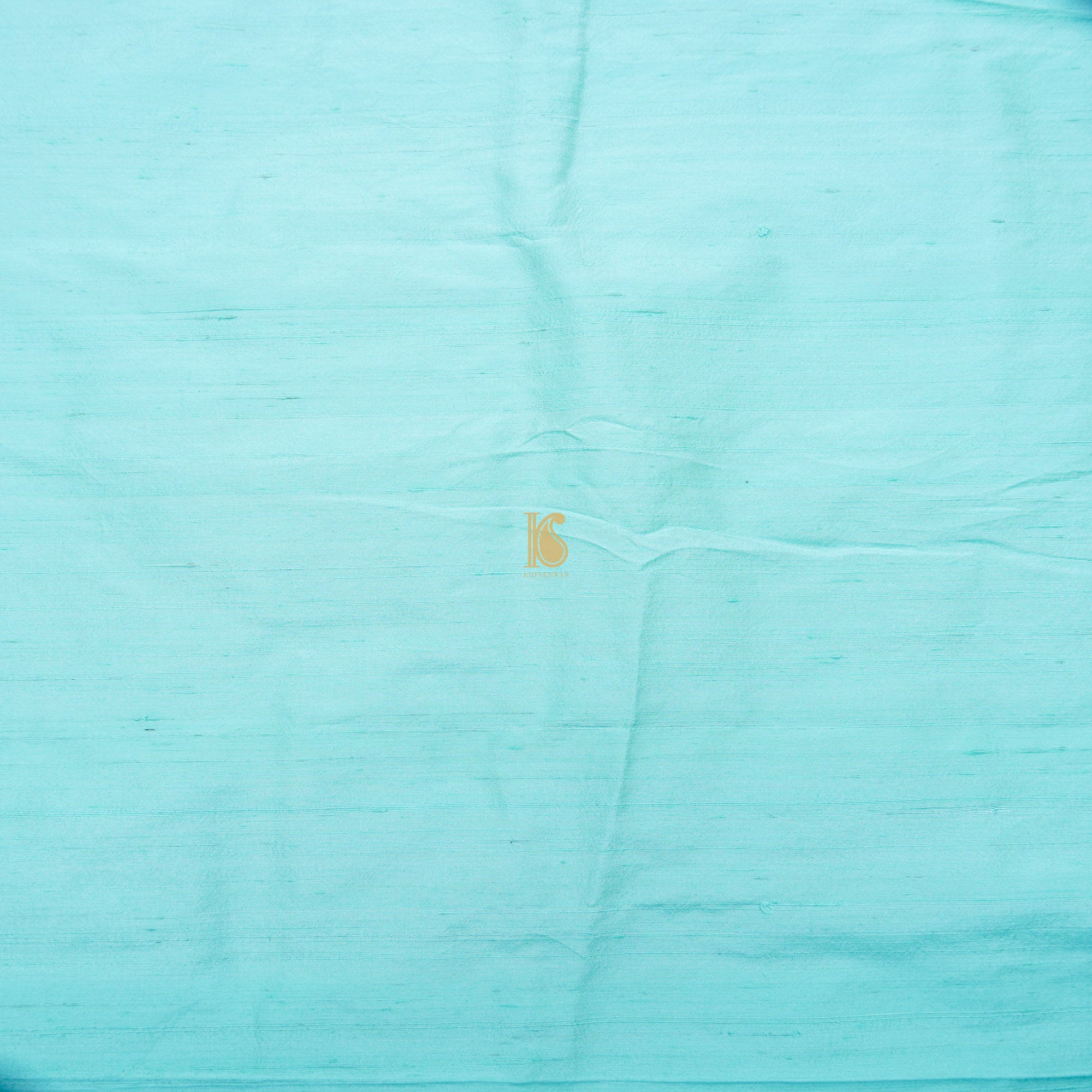 Blue Pure Raw Silk Fabric - Khinkhwab