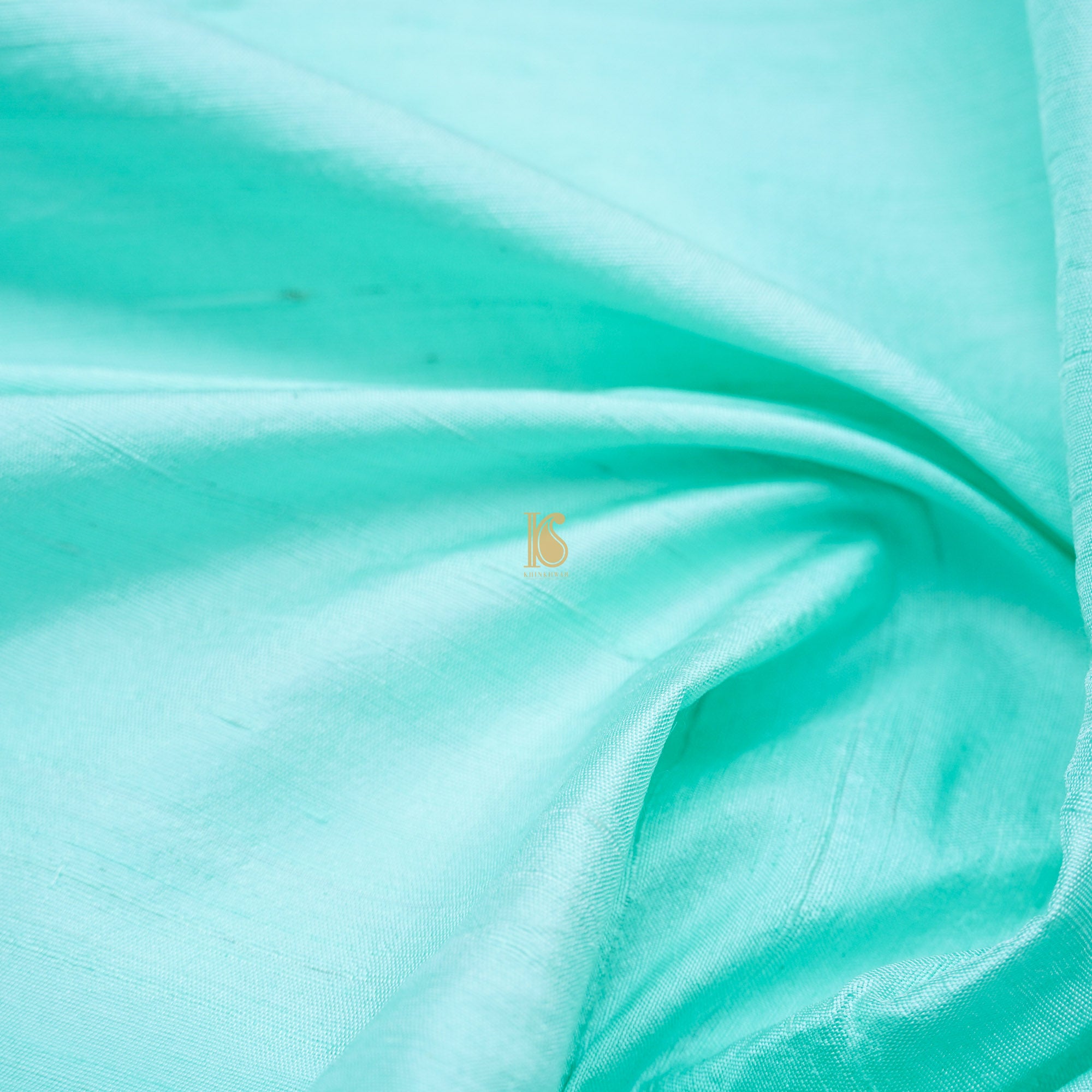 Blue Pure Raw Silk Fabric - Khinkhwab