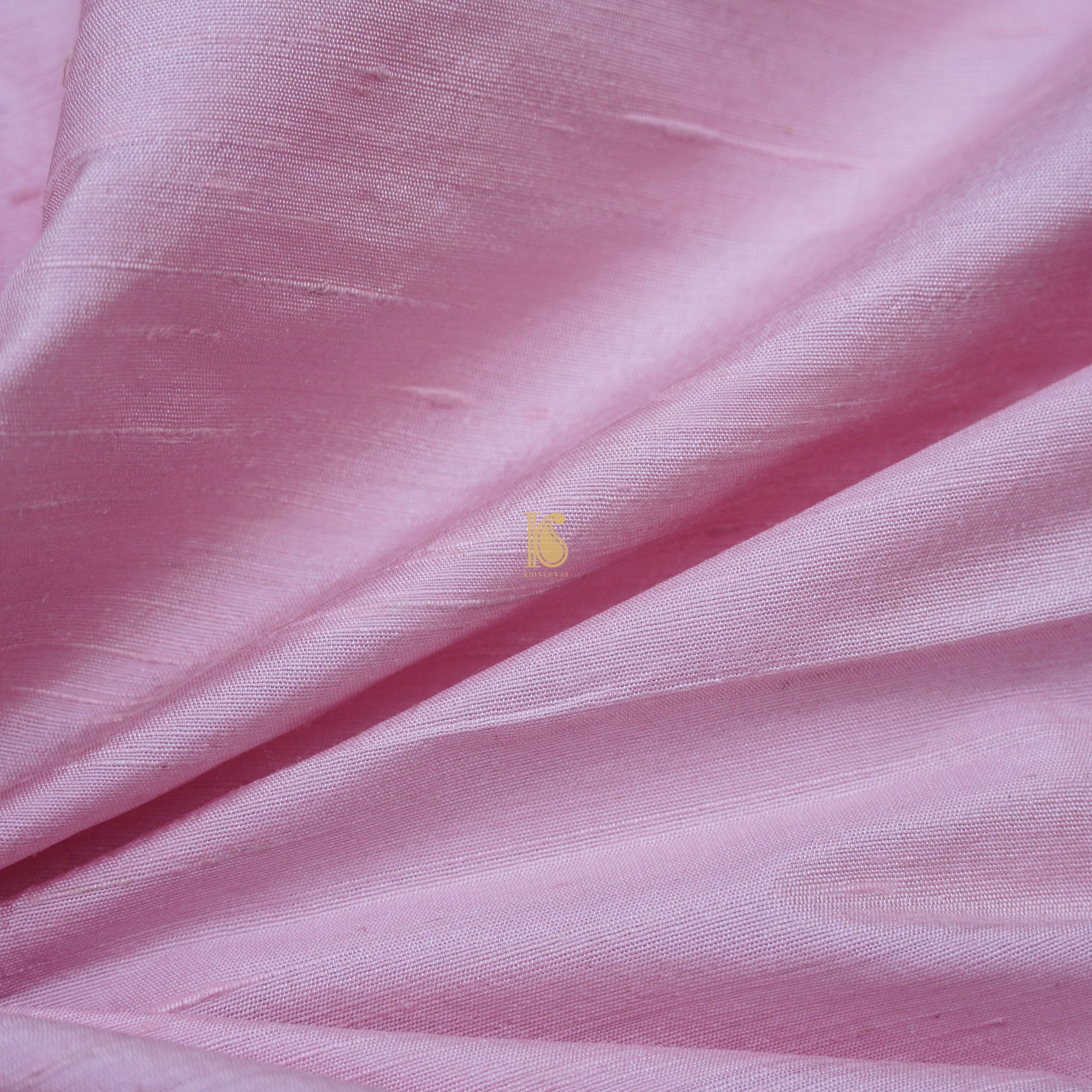 Baby Pink Pure Raw Silk Fabric - Khinkhwab