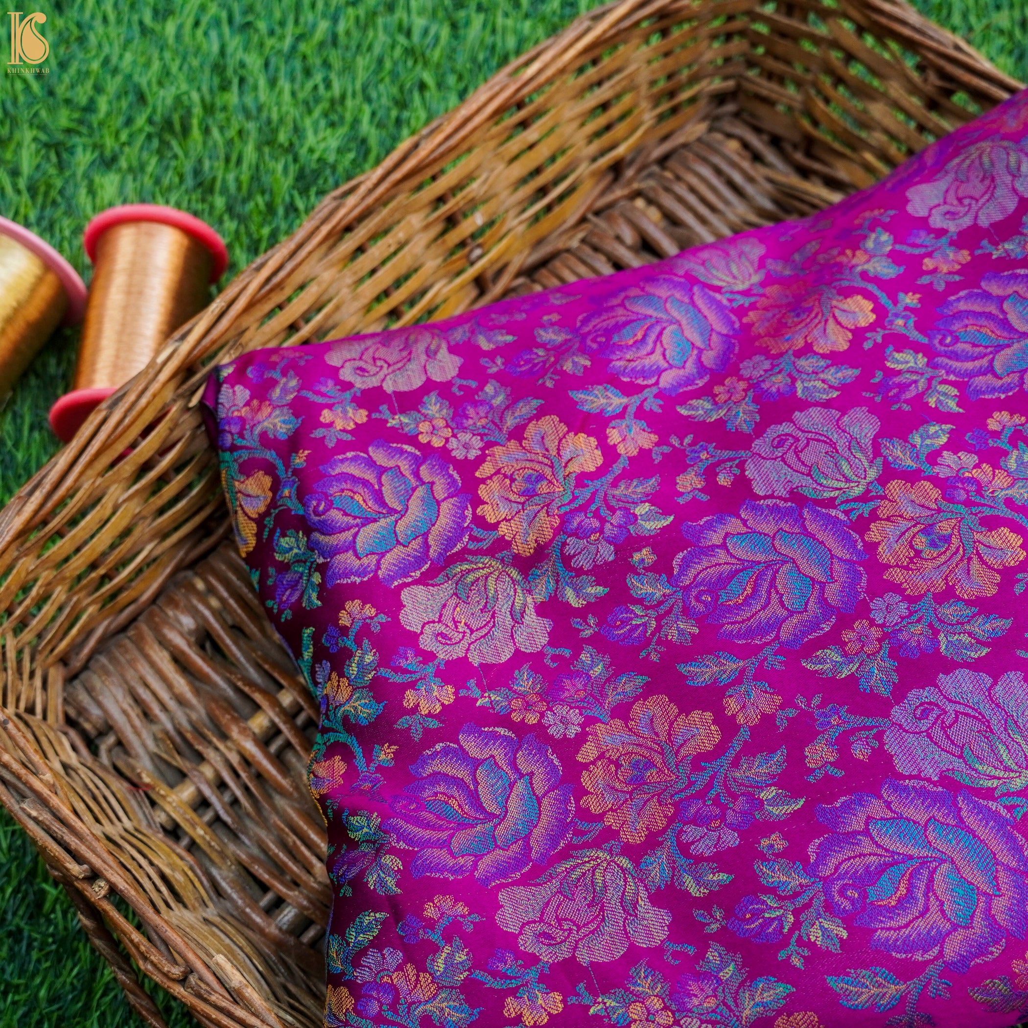 Violet Pure Banarasi Silk Handwoven Tanchui Kurta Fabric - Khinkhwab