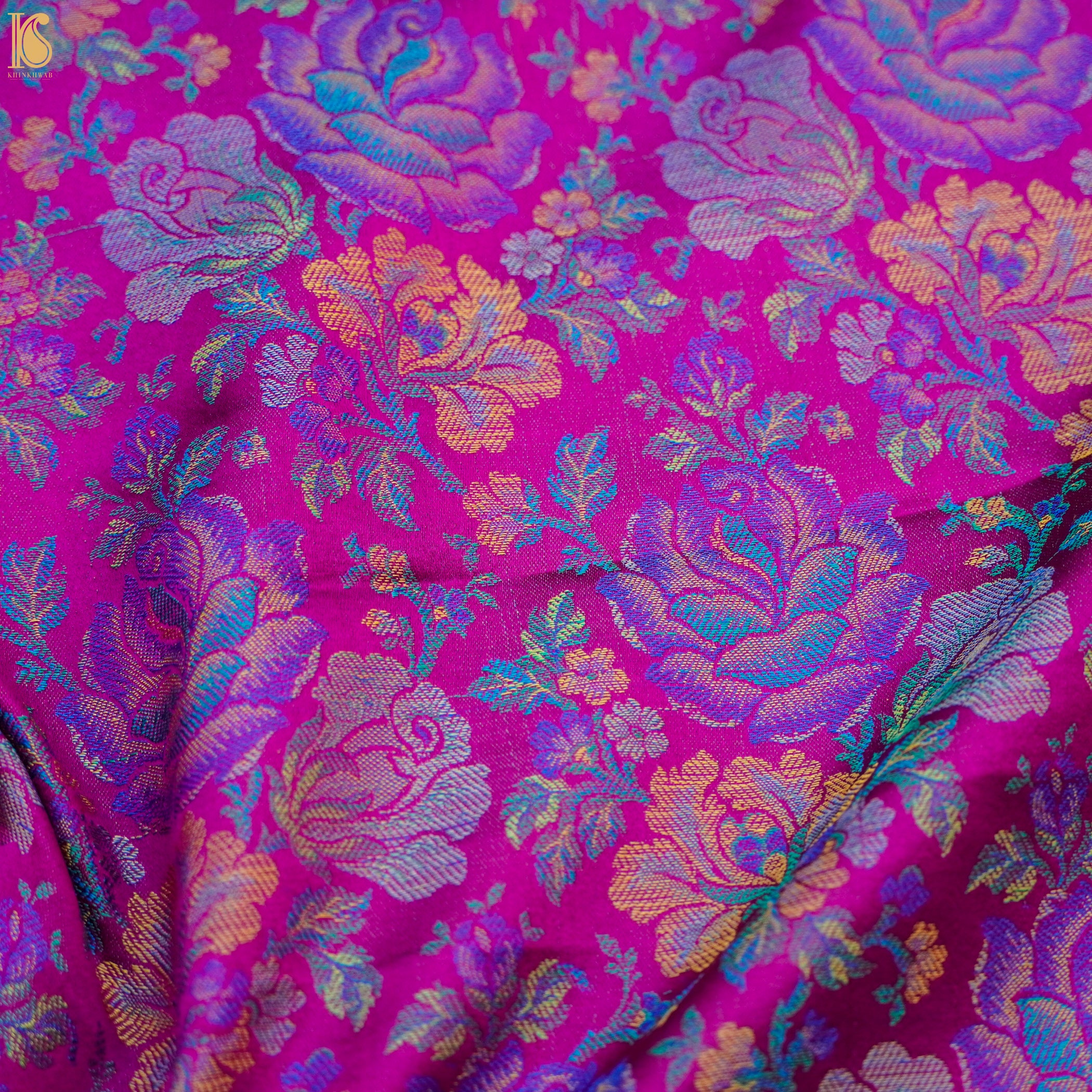 Violet Pure Banarasi Silk Handwoven Tanchui Kurta Fabric - Khinkhwab