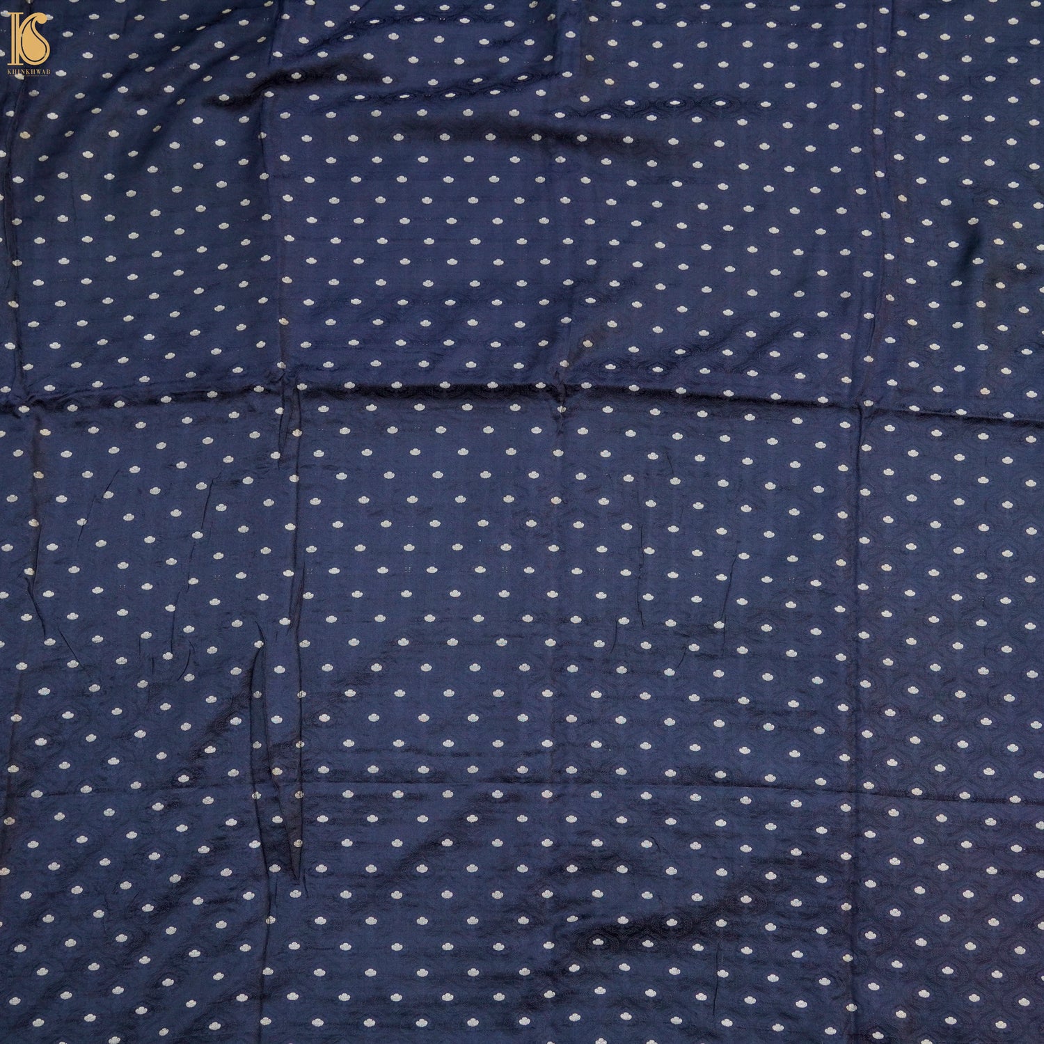 Black Pure Banarasi Silk Handwoven Tanchui Kurta Fabric - Khinkhwab
