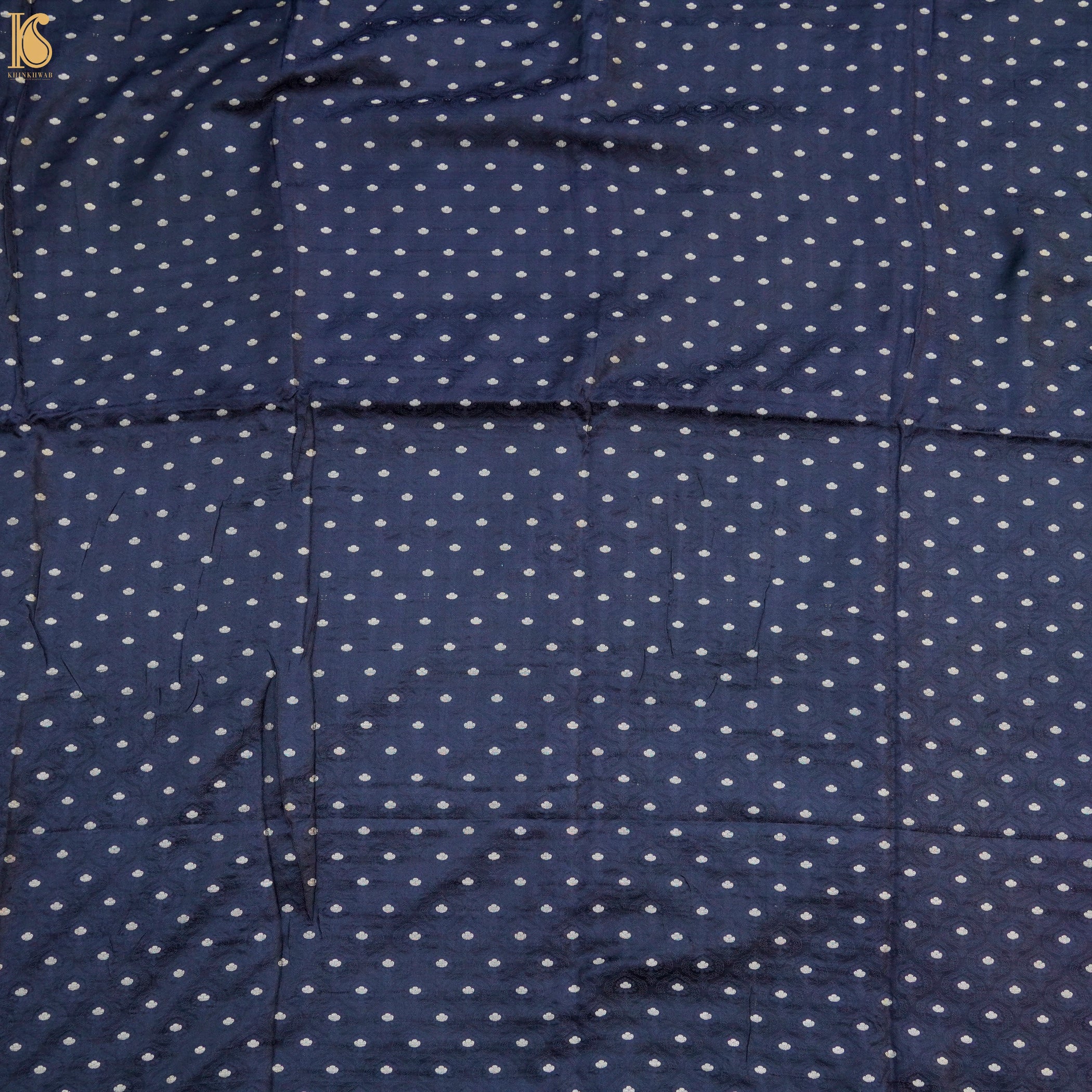Black Pure Banarasi Silk Handwoven Tanchui Kurta Fabric - Khinkhwab