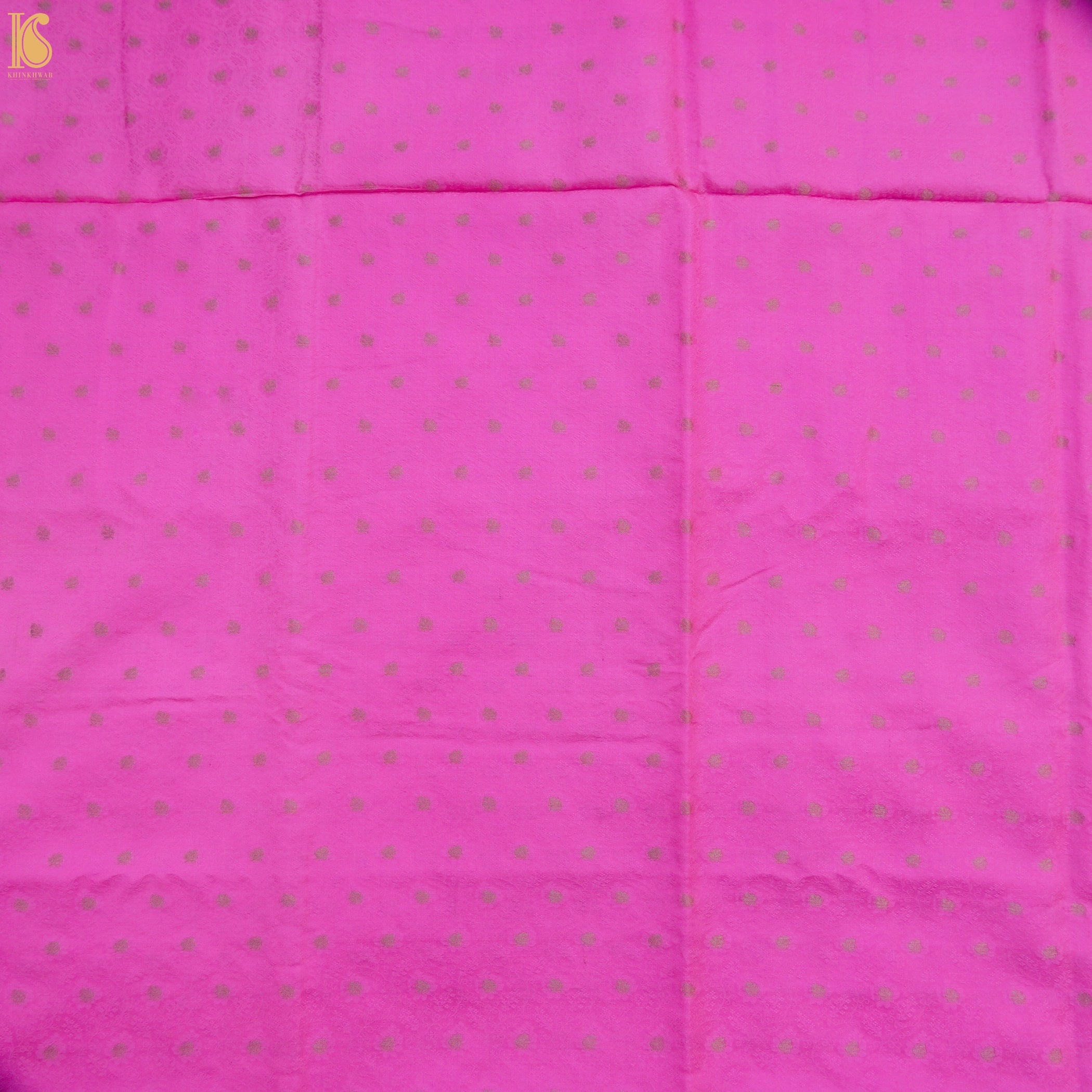 Pink Pure Banarasi Silk Handwoven Tanchui Kurta Fabric - Khinkhwab