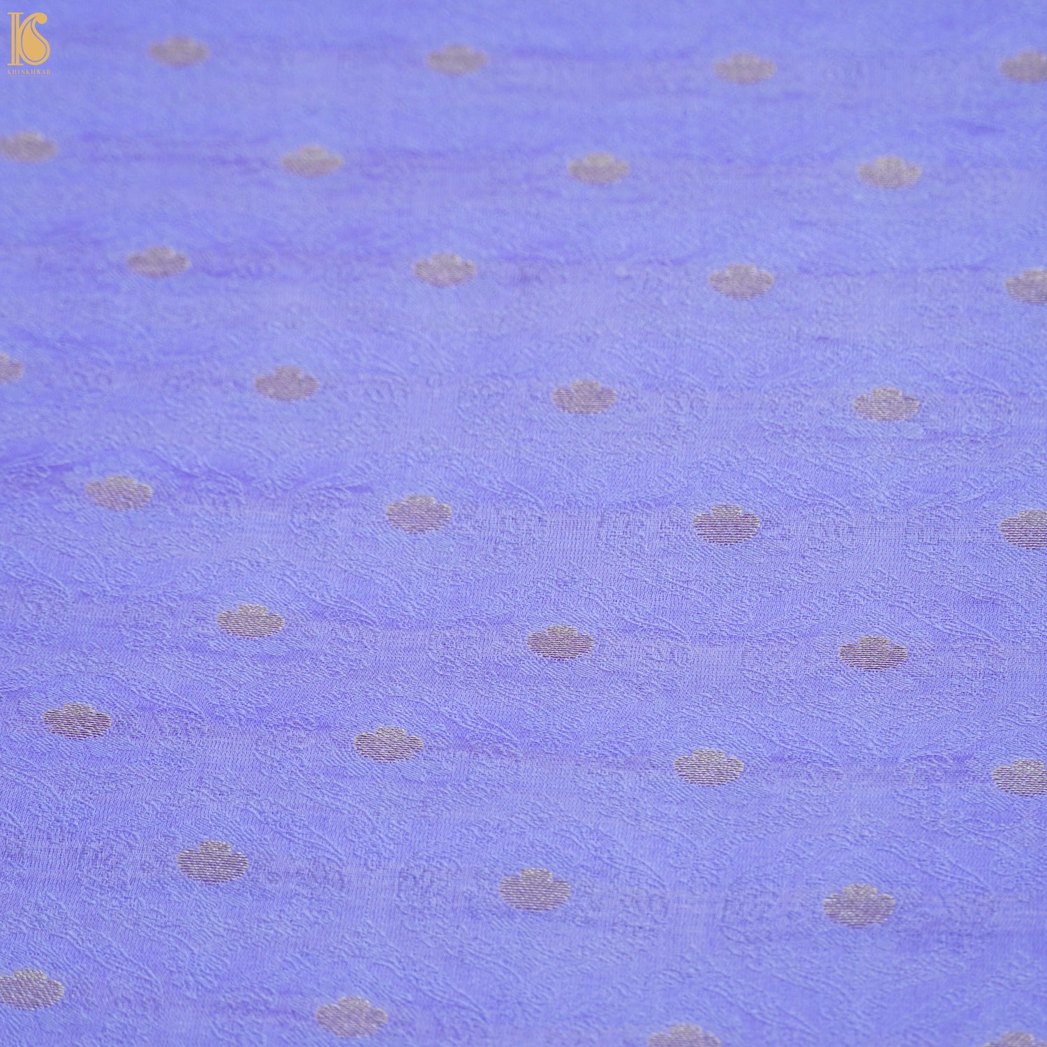 Portage Blue Pure Banarasi Silk Handwoven Tanchui Kurta Fabric - Khinkhwab