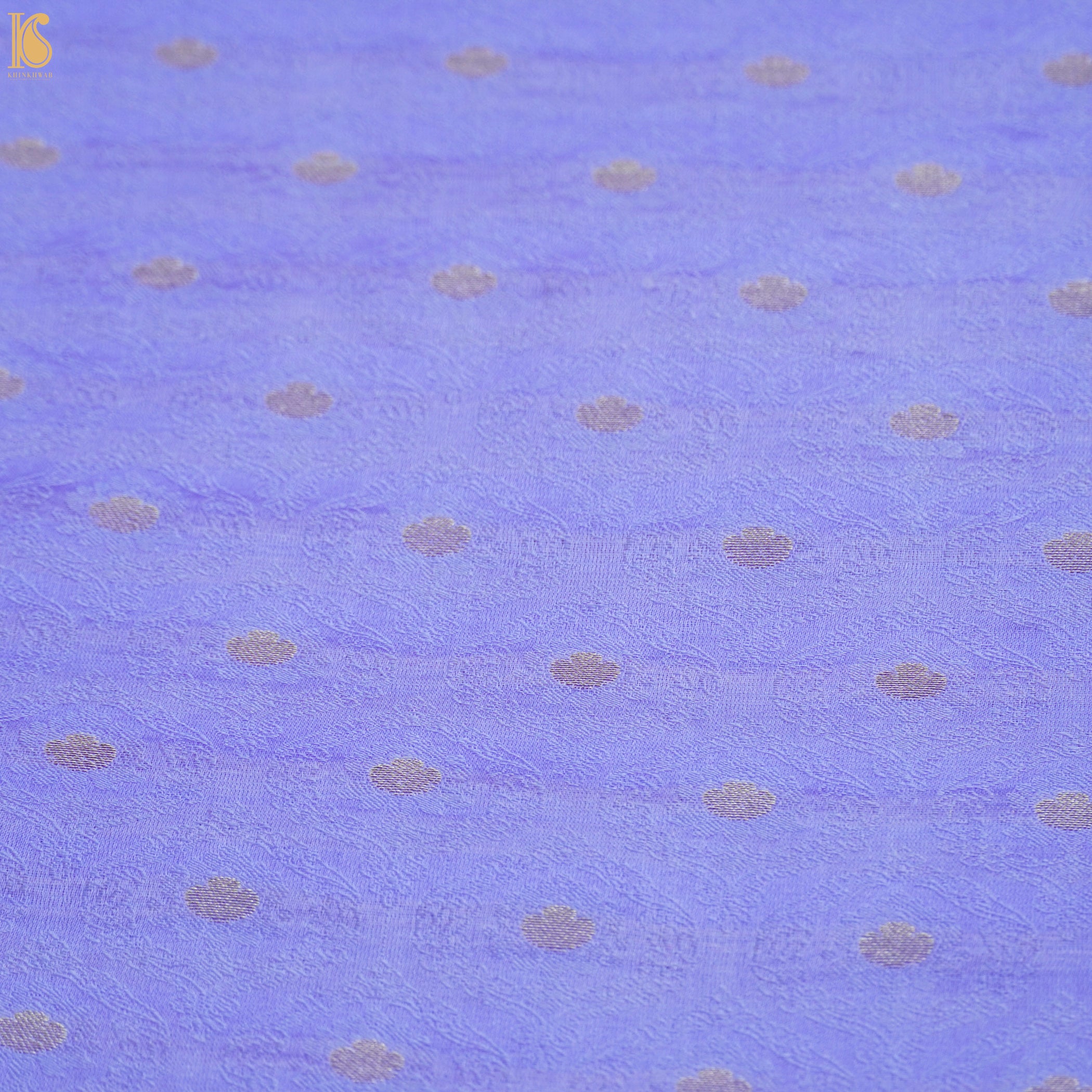 Portage Blue Pure Banarasi Silk Handwoven Tanchui Kurta Fabric - Khinkhwab