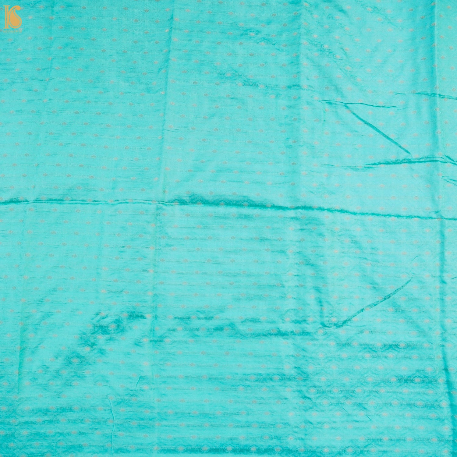 Turquoise Blue Pure Banarasi Silk Handwoven Tanchui Kurta Fabric - Khinkhwab
