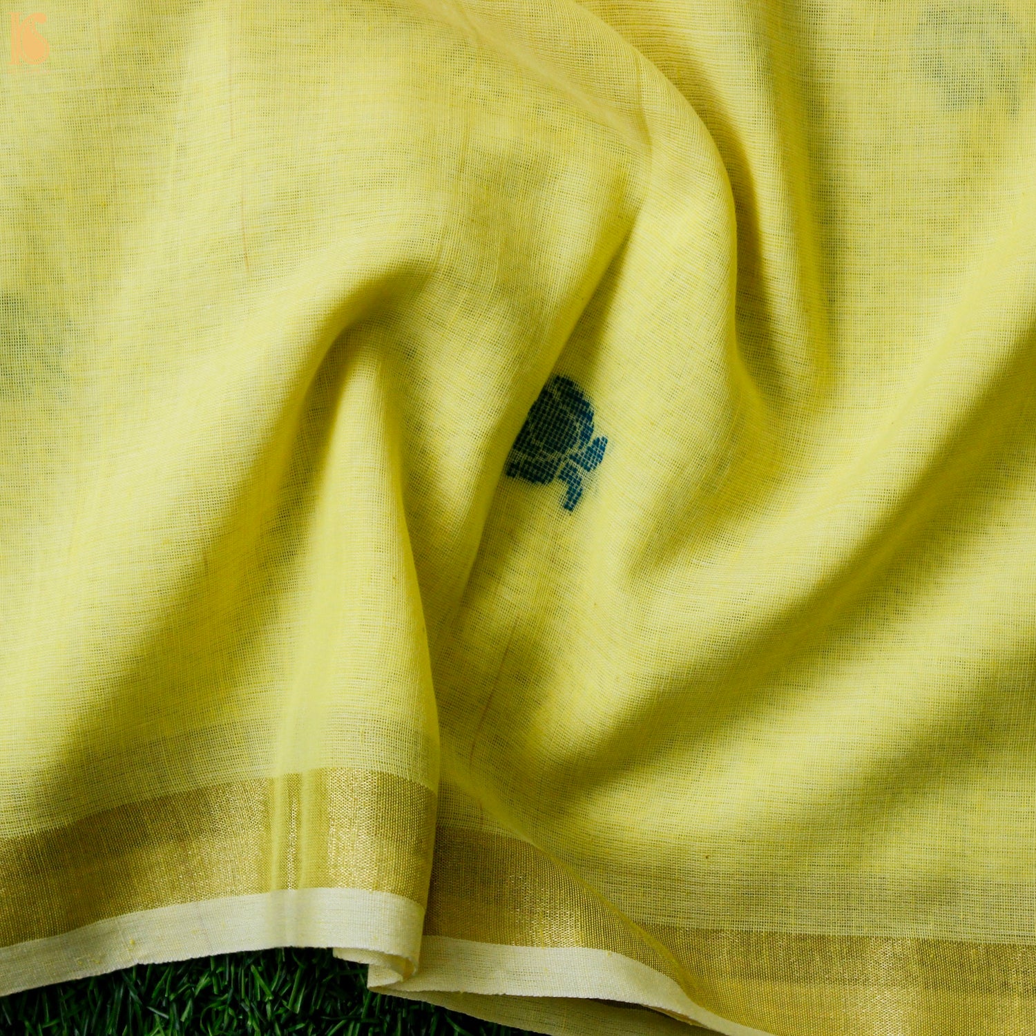 Portafino Yellow Handwoven Pure Cotton Saree - Khinkhwab