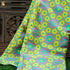 NİLÜFER - Blue & Yellow Pure Sateen Silk Print Fabric - Khinkhwab