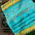 NERGİS - Blue Pure Georgette Silk Print Saree - Khinkhwab