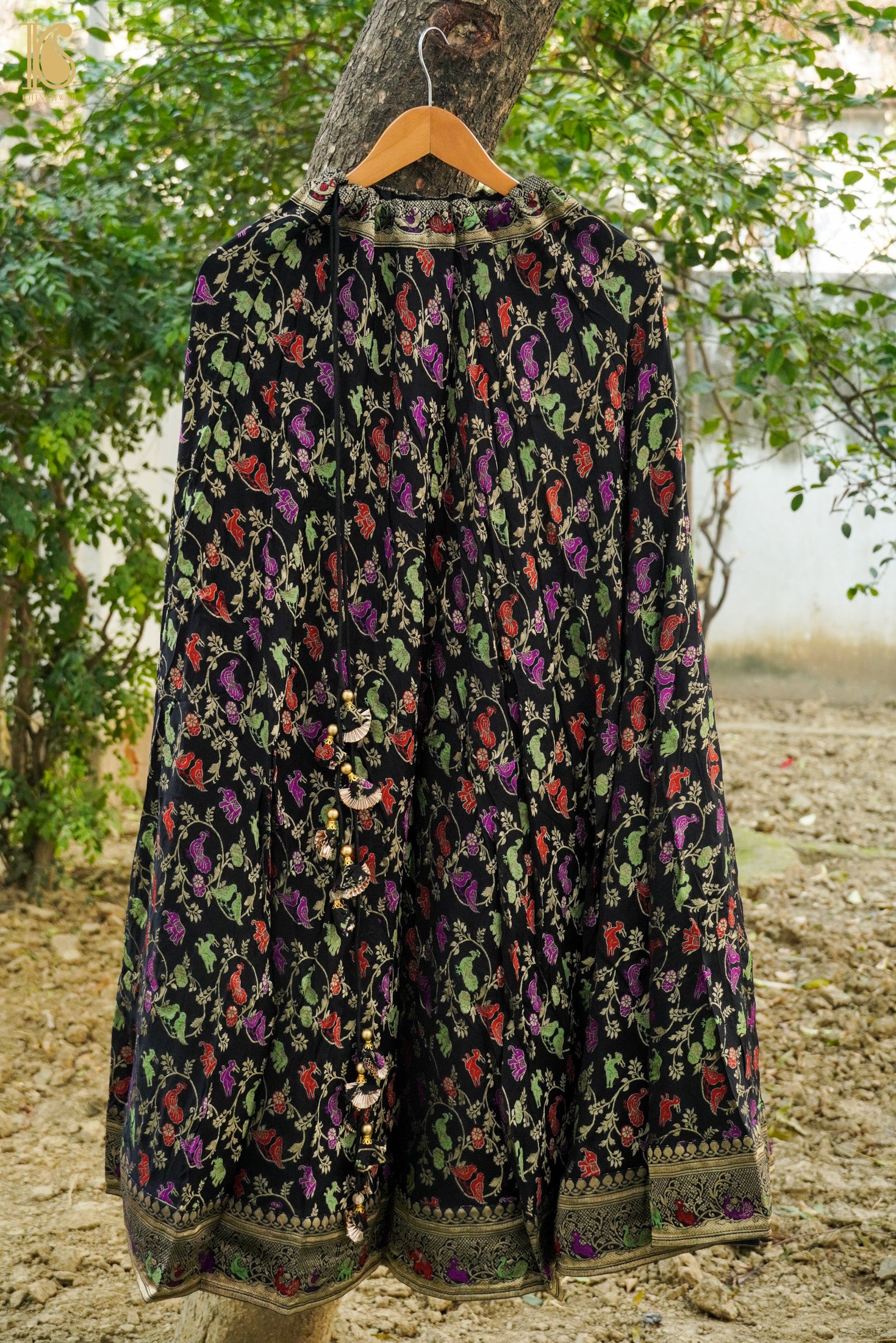 Black Georgette Shikargah Banarasi Shikargah Stitched Lehenga Set - Khinkhwab
