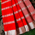 Red Pure Silk Handwoven Chanderi Stripes Saree - Khinkhwab