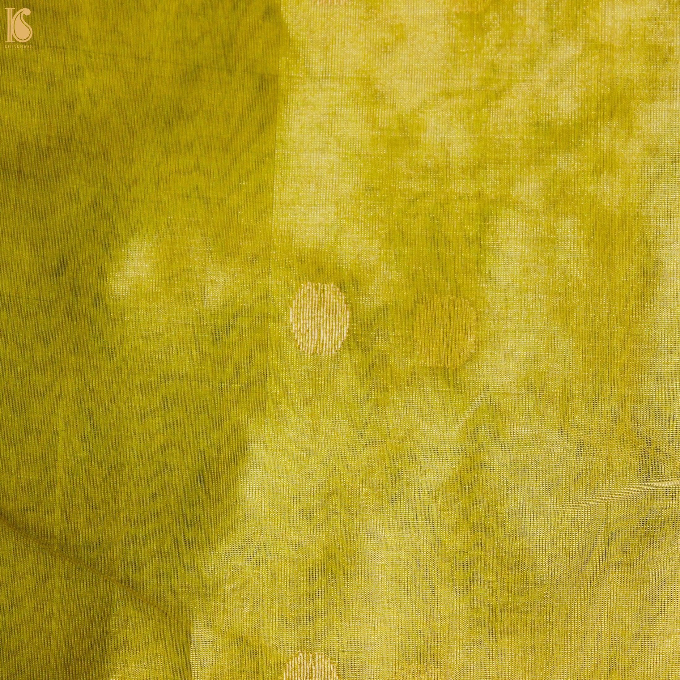 Wild Rice Yellow Pure Tissue Silk Handwoven Chanderi Saree - Khinkhwab