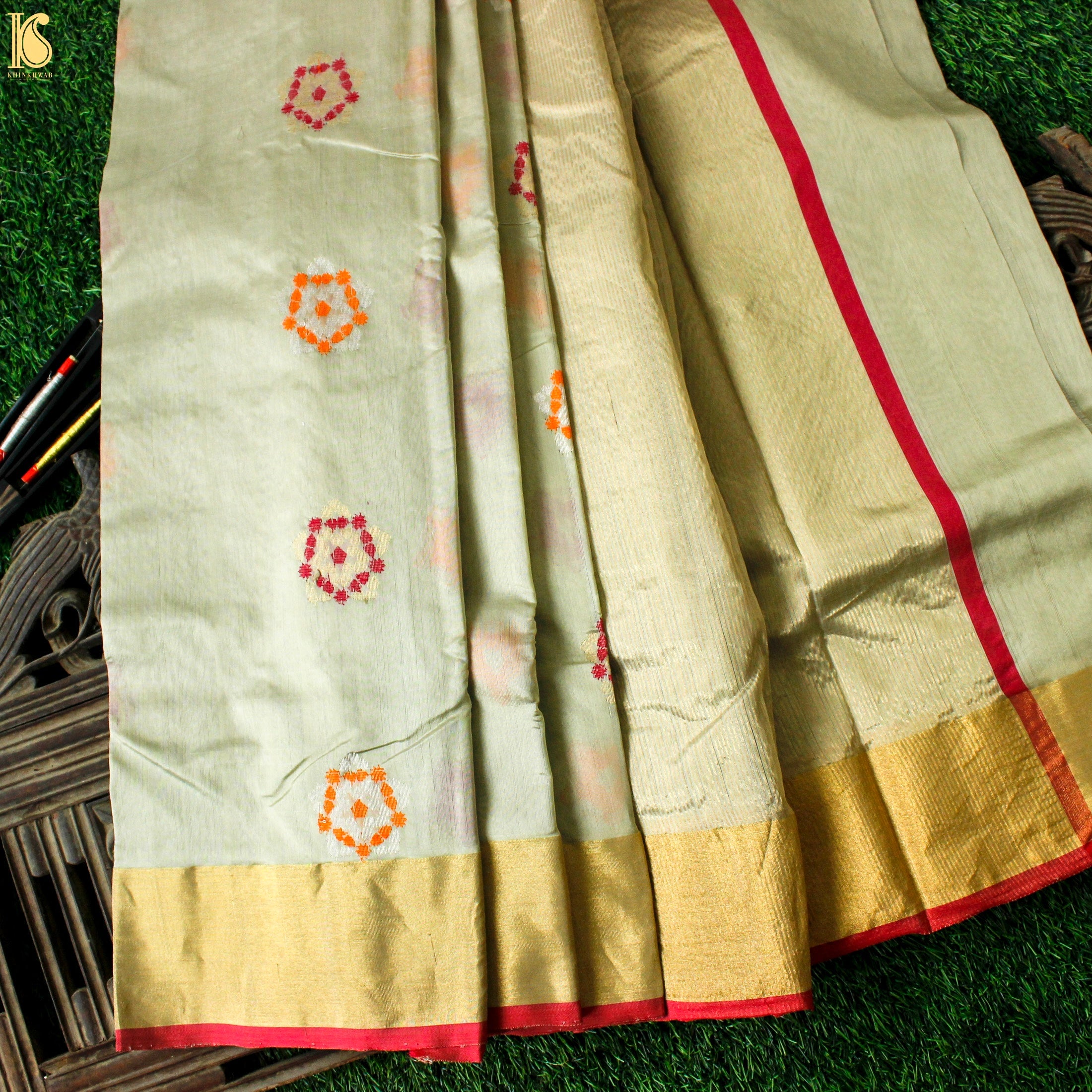 Willow Brook Pure Handwoven Chanderi Silk Eknalayia Saree - Khinkhwab