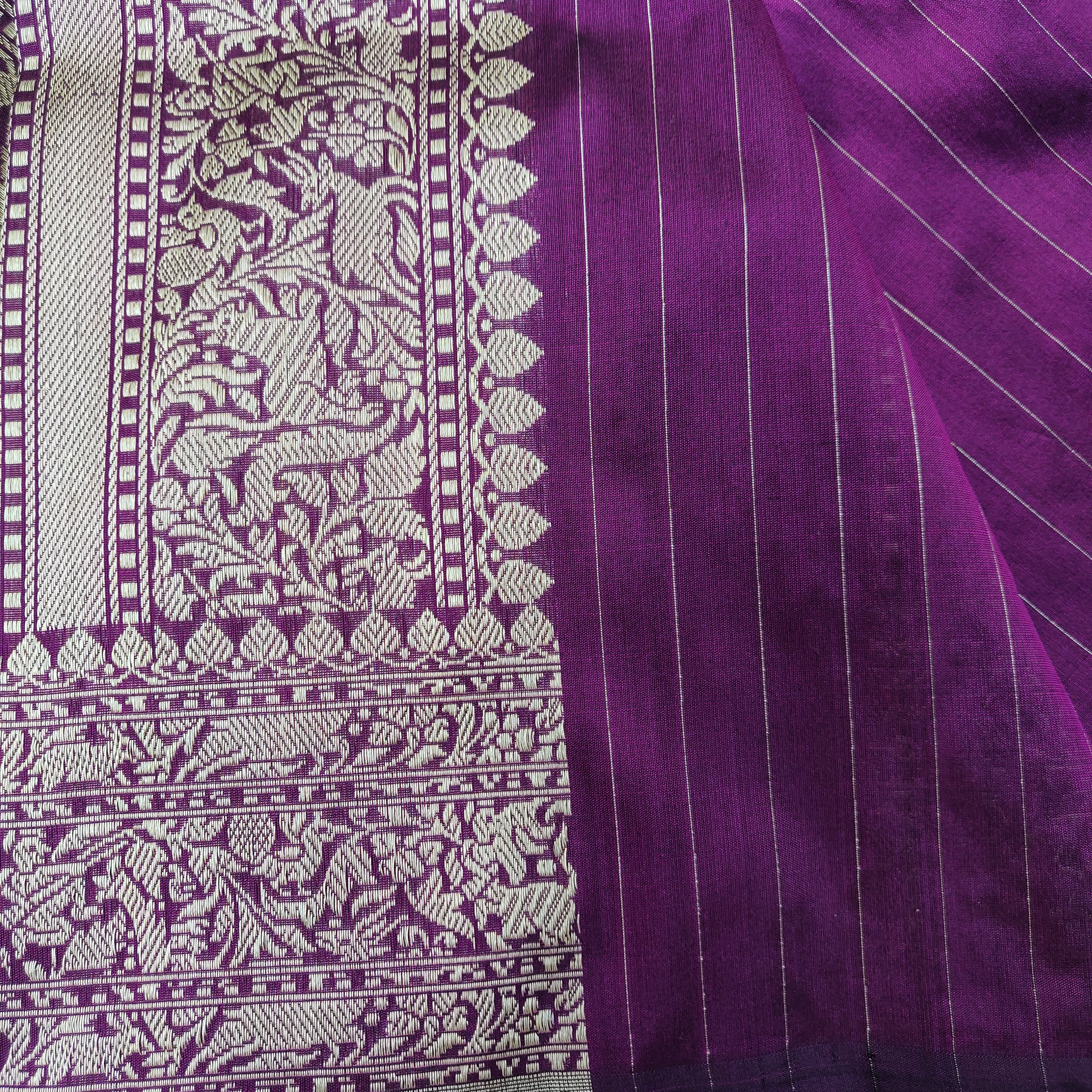 Handloom Katan Silk Banarasi Shikargah Saree - Khinkhwab