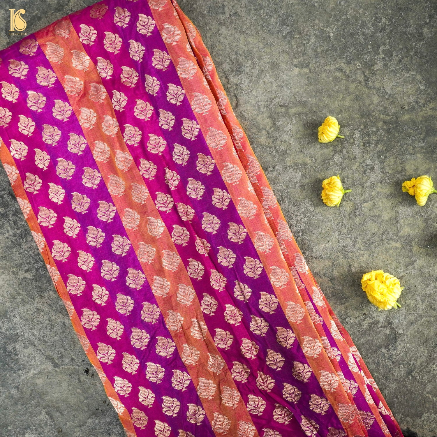 Pure Katan Silk Banarasi Multicolor Fabric - Khinkhwab