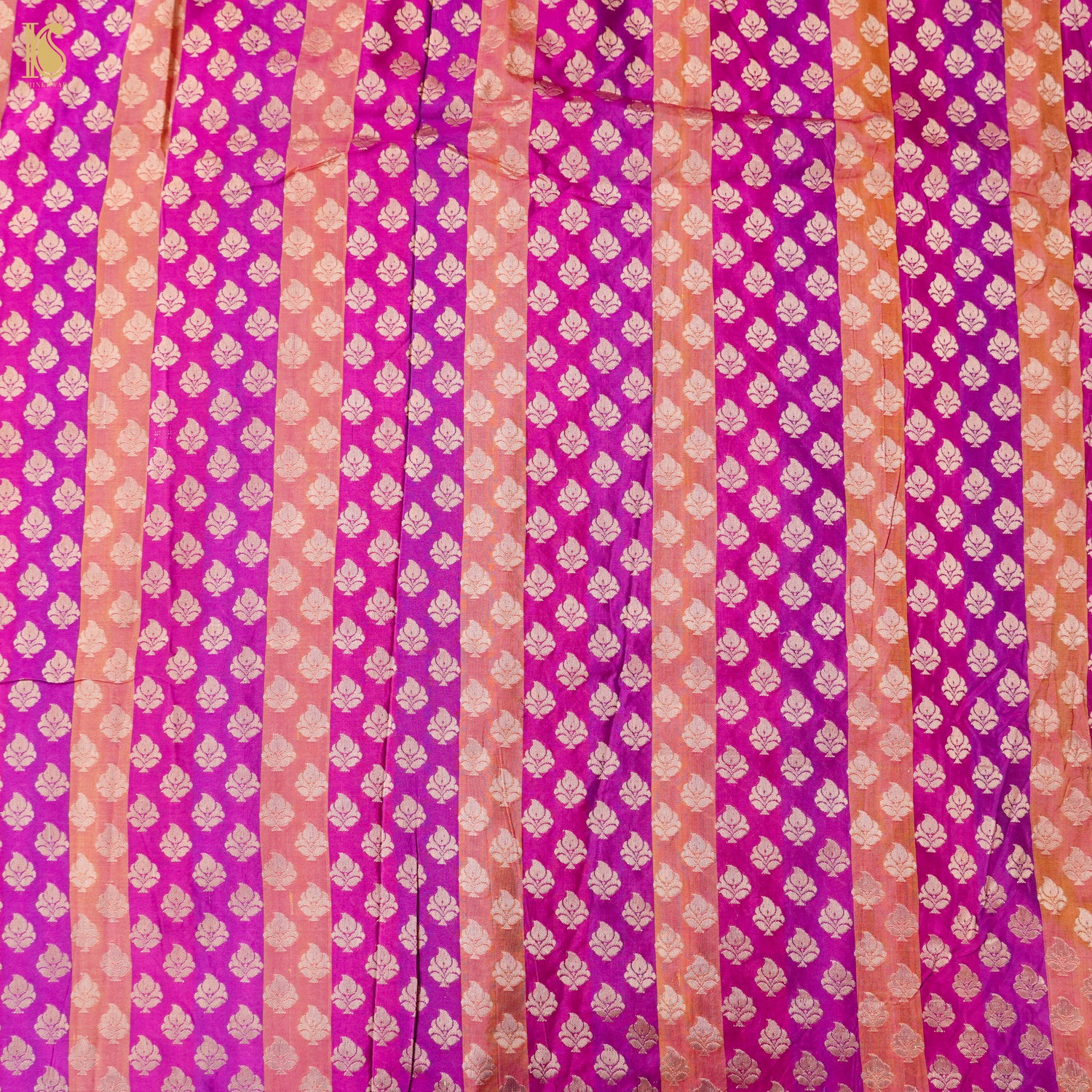Pure Katan Silk Banarasi Multicolor Fabric - Khinkhwab