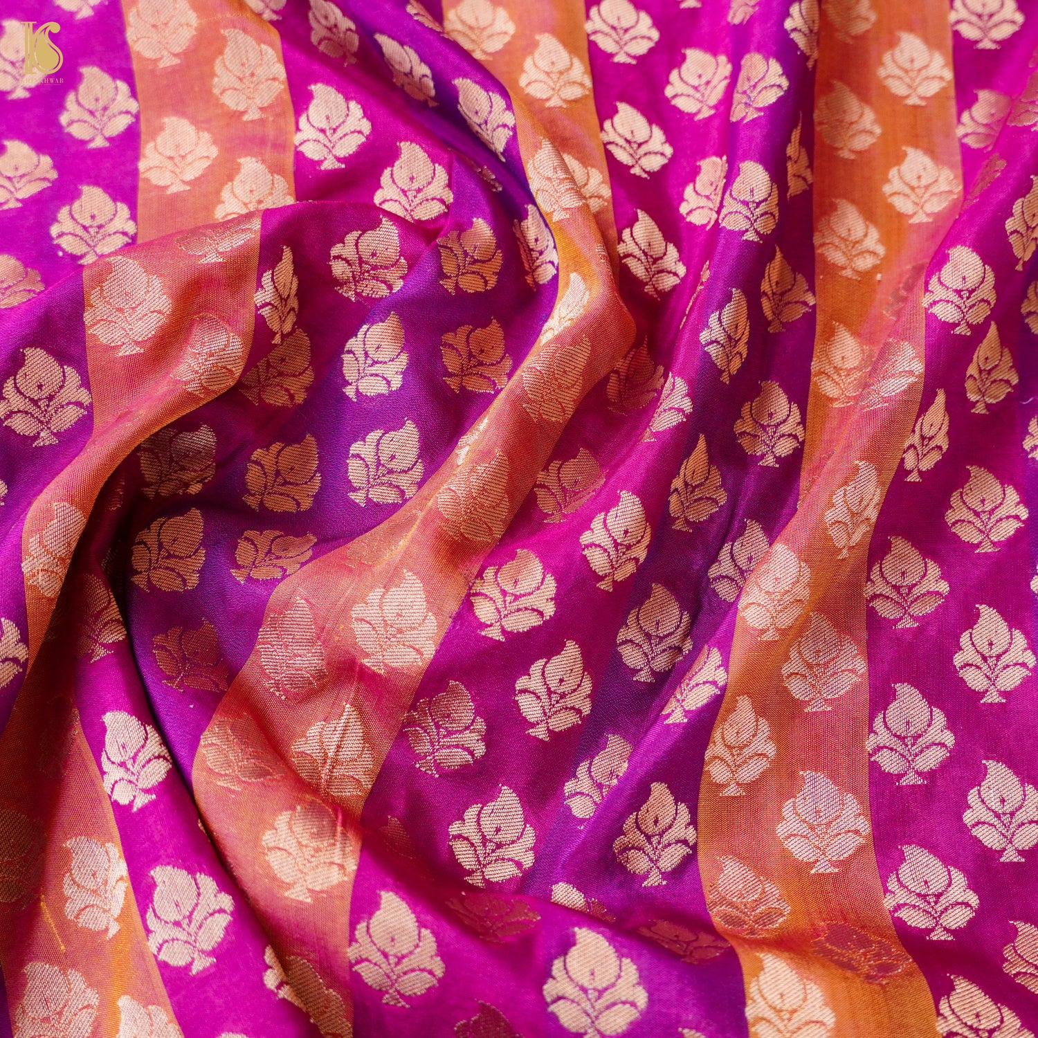 Pure Katan Silk Banarasi Multicolor Fabric - Khinkhwab