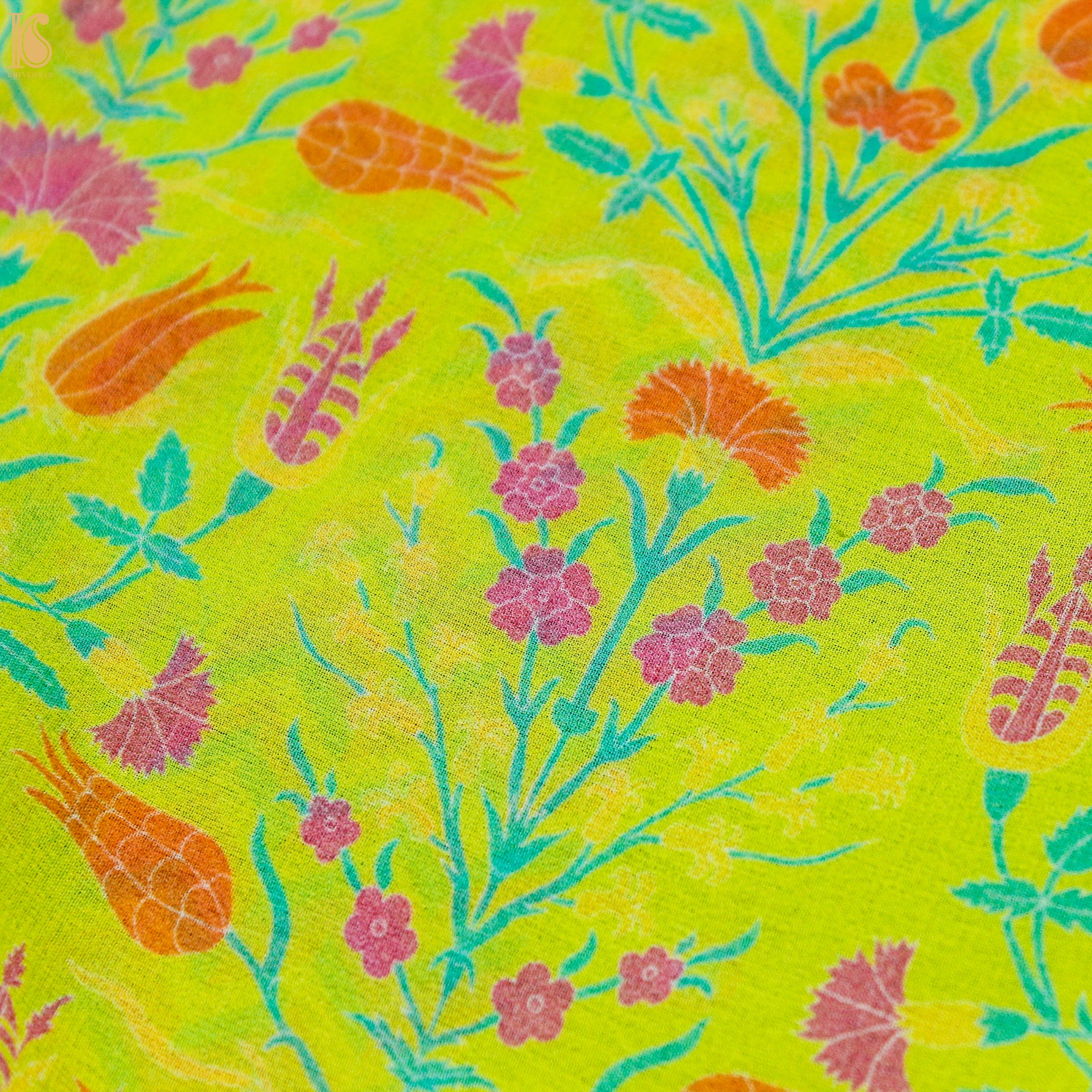 Lale - Rio Grande Green Pure Georgette Silk Print Saree - Khinkhwab
