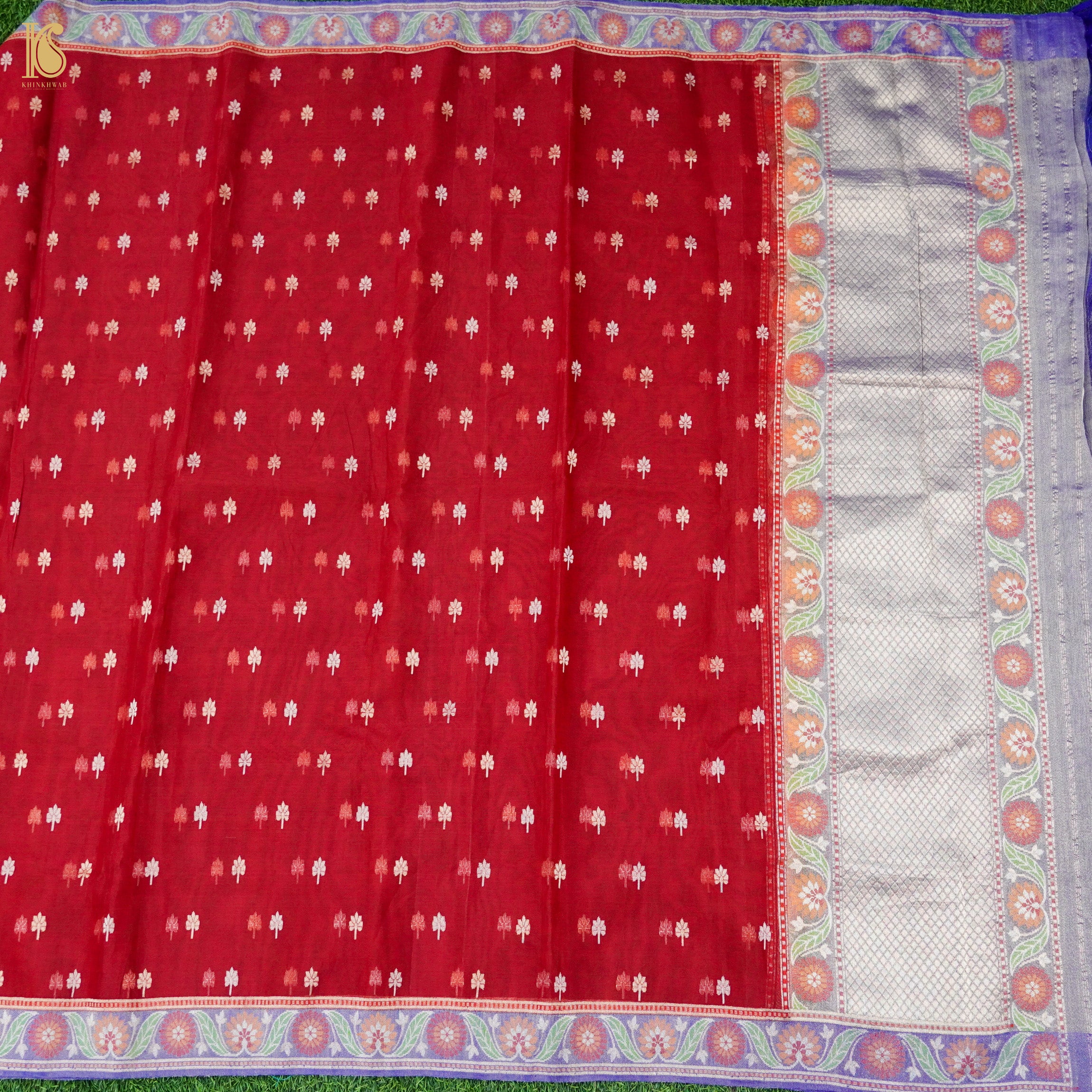 Venetian Red Handloom Pure Kora Silk Banarasi Kadwa Dupatta - Khinkhwab
