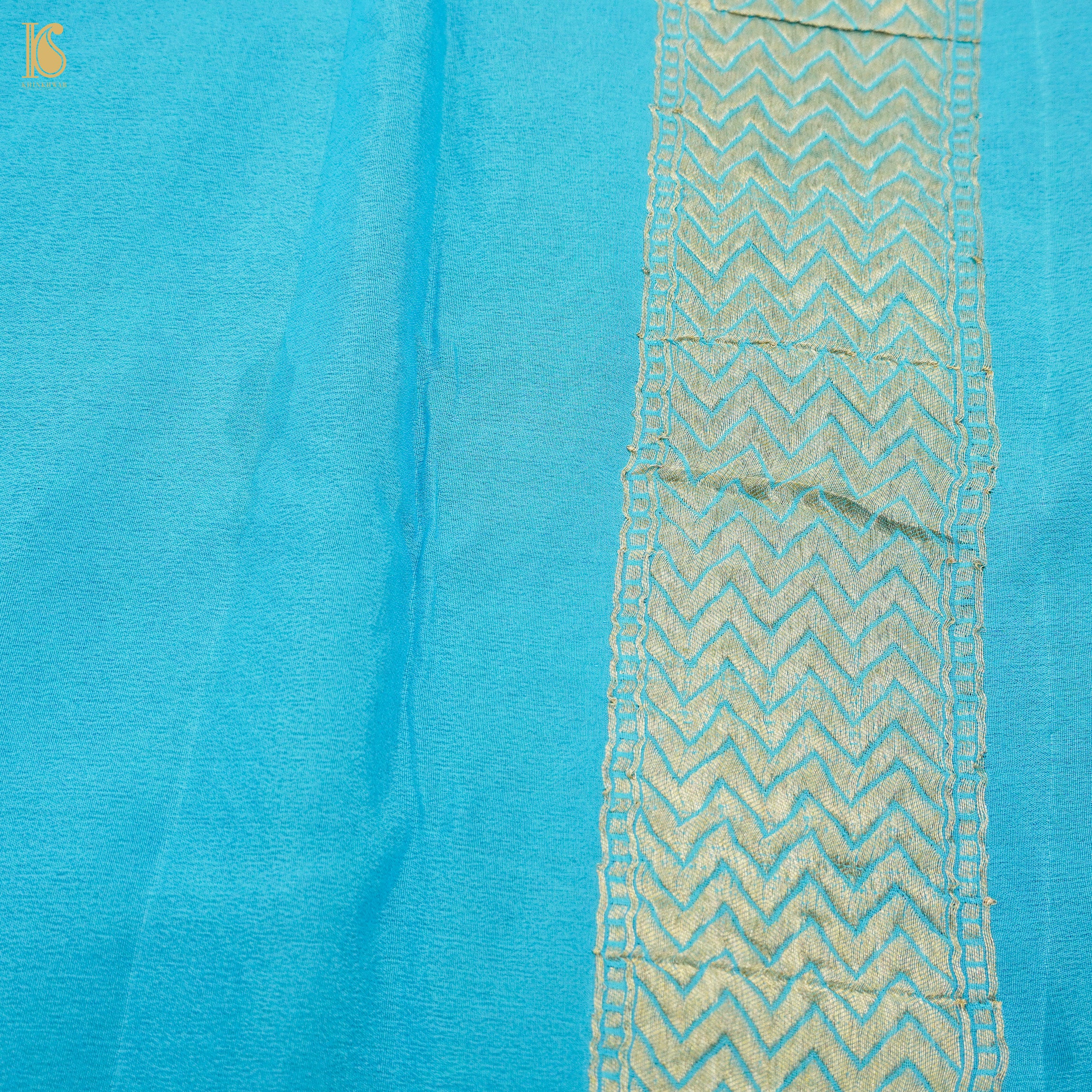 Persian Pink & Orange Pure Georgette Banarasi Honeycomb Saree - Khinkhwab