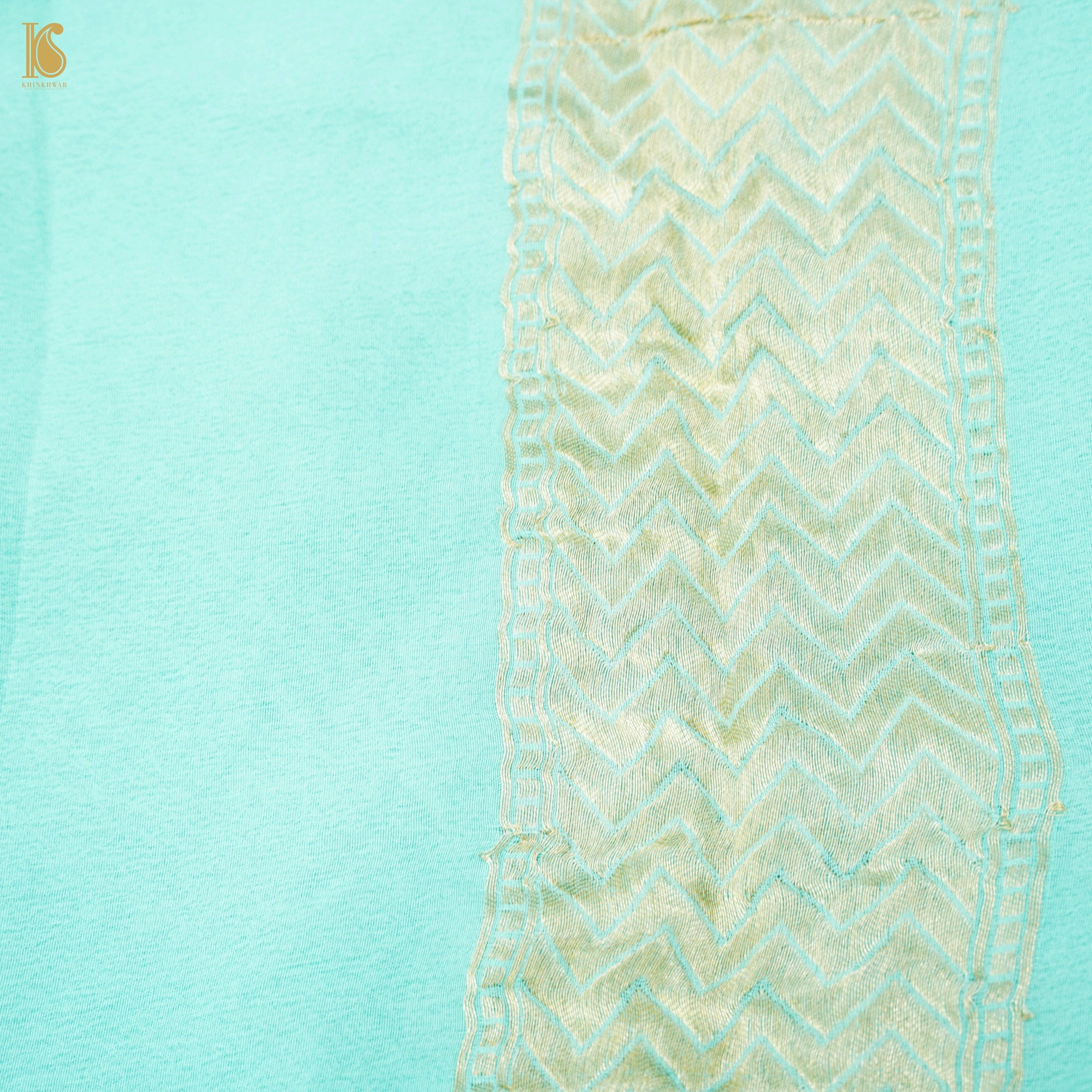 Electric Blue Pure Georgette Banarasi Honeycomb Saree - Khinkhwab