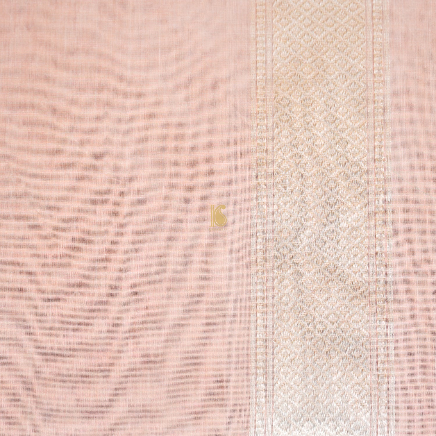 Handloom Pure Cotton Peach Banarasi Saree - Khinkhwab