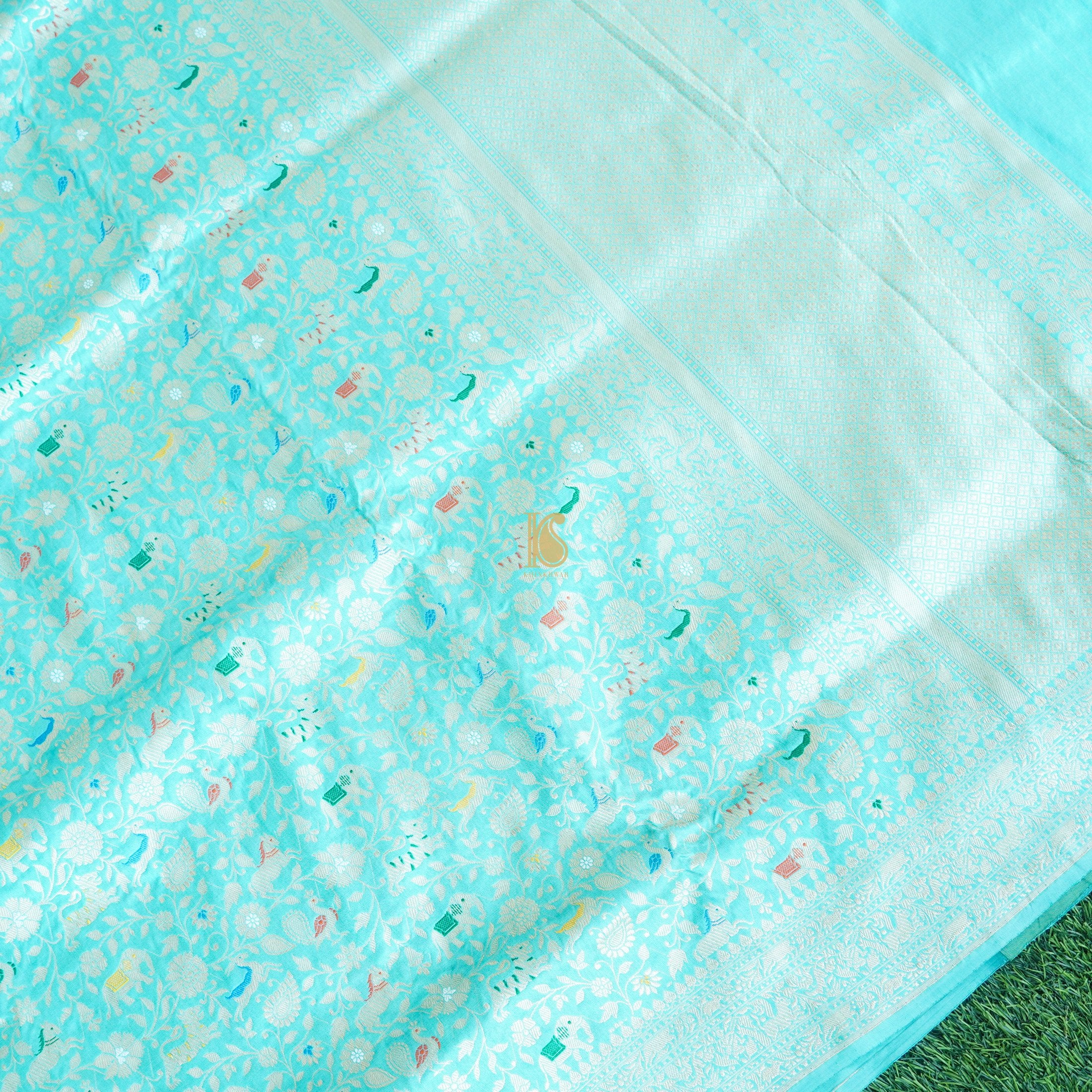 Handloom Pure Katan Silk Banarasi Shikargah Saree - Colors - Khinkhwab