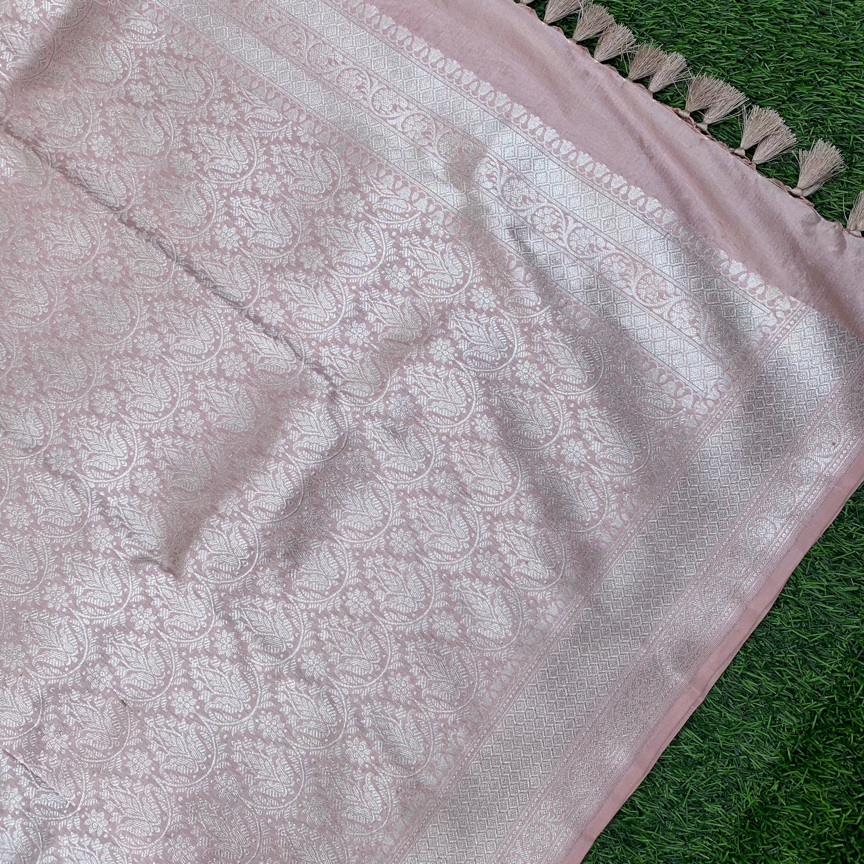 Lily Pure Katan Silk Handloom Banarasi Silver Zari Dupatta - Khinkhwab