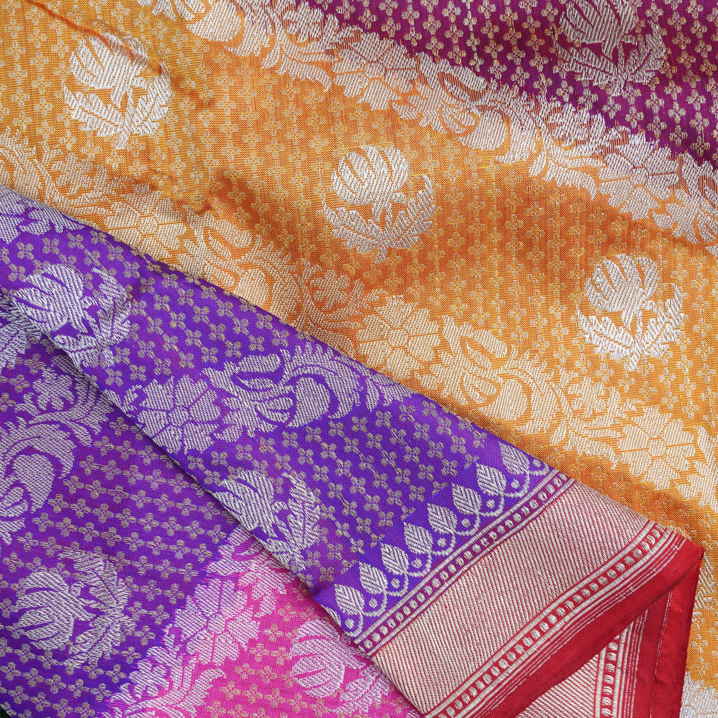 Handwoven Pure Katan Silk Banarasi Kadwa Rangkat Saree - Khinkhwab