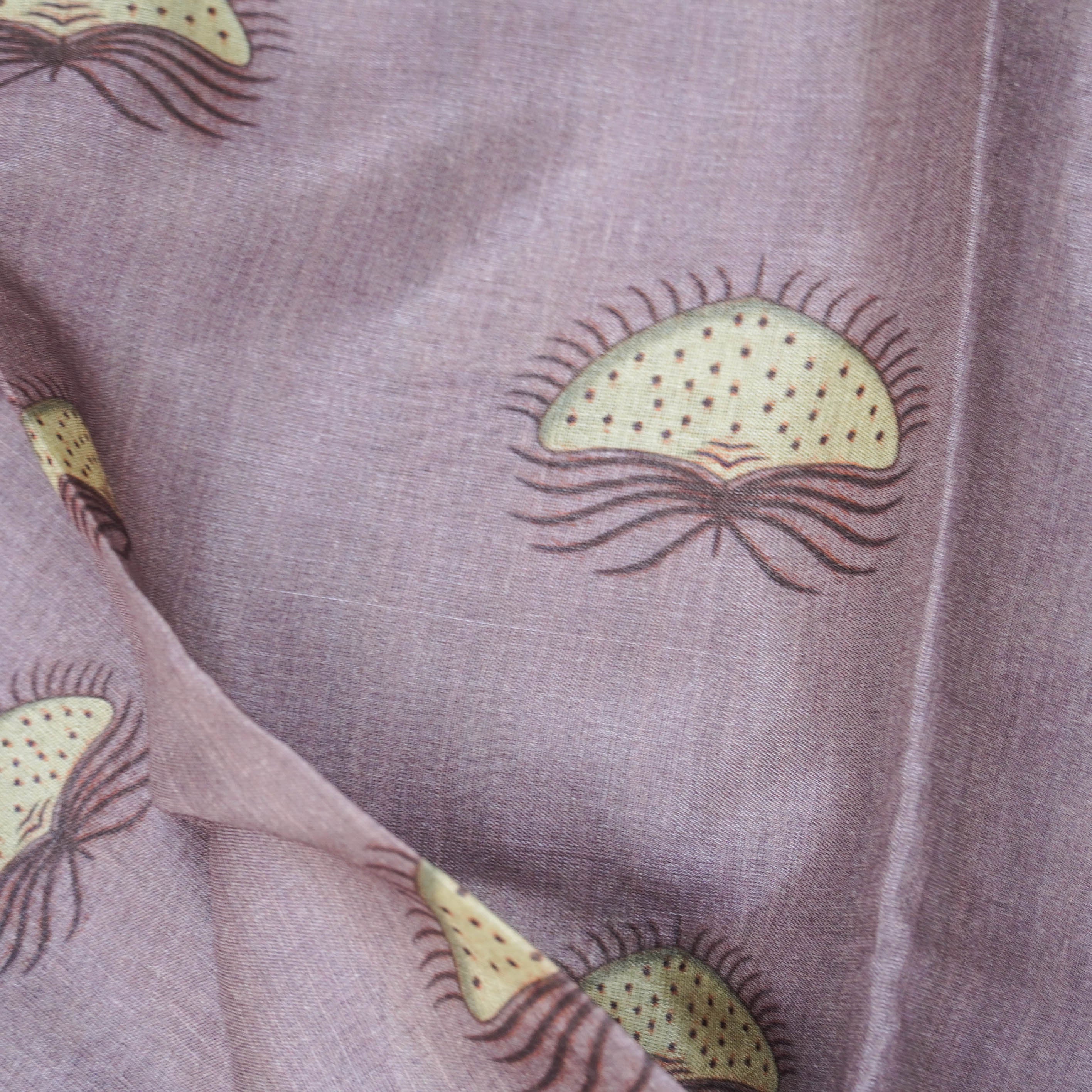 Pure Tussar Silk Lady & Cow Print Dupatta - Khinkhwab