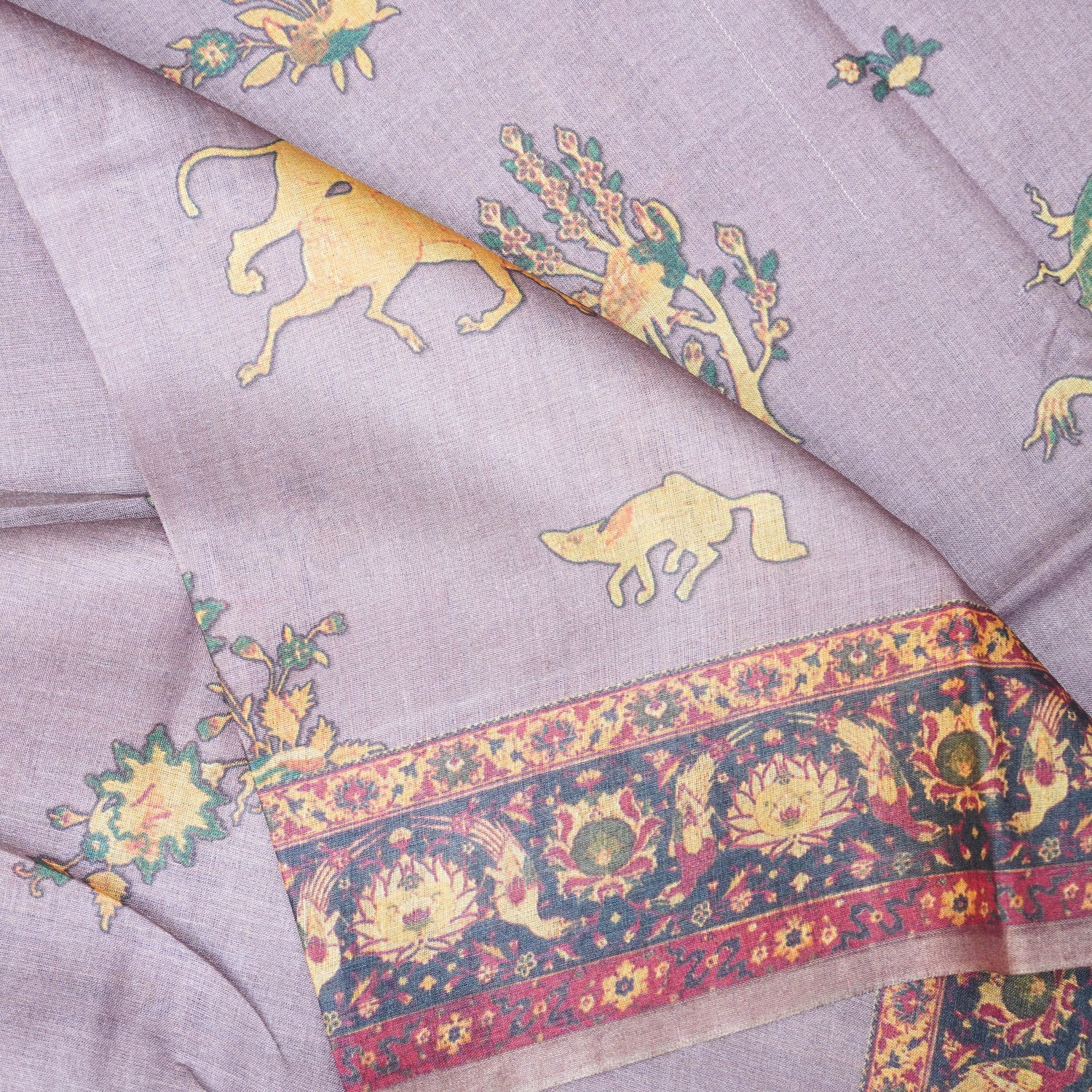 Pure Tussar Silk Deer Print Dupatta - Khinkhwab