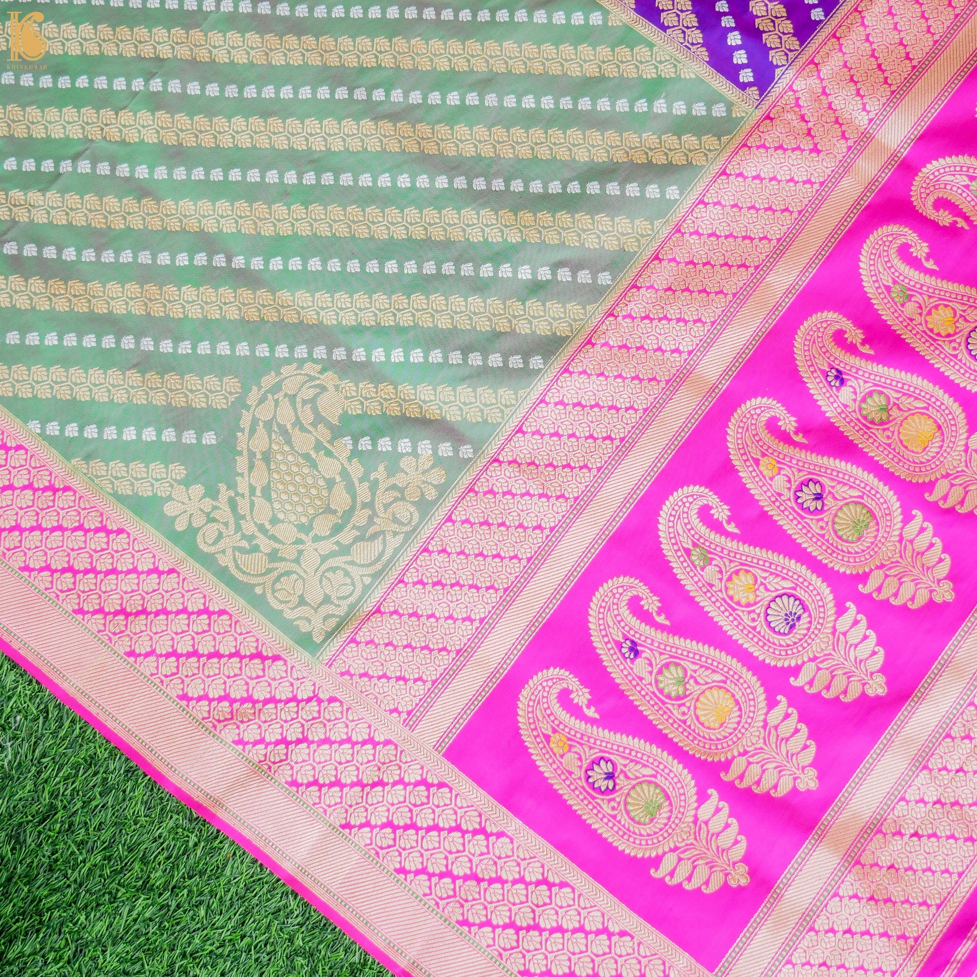 Handwoven Katan Silk Banarasi Chauki Rangkat Real Zari Dupatta - Khinkhwab