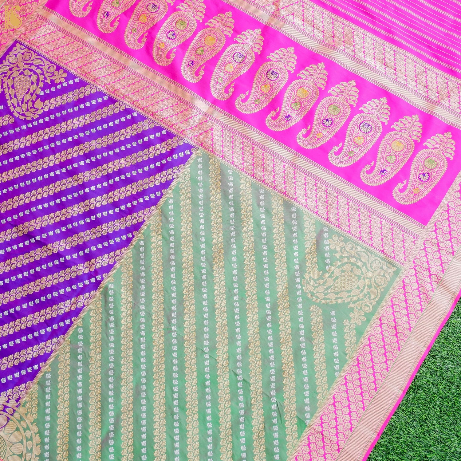 Handwoven Katan Silk Banarasi Chauki Rangkat Real Zari Dupatta - Khinkhwab