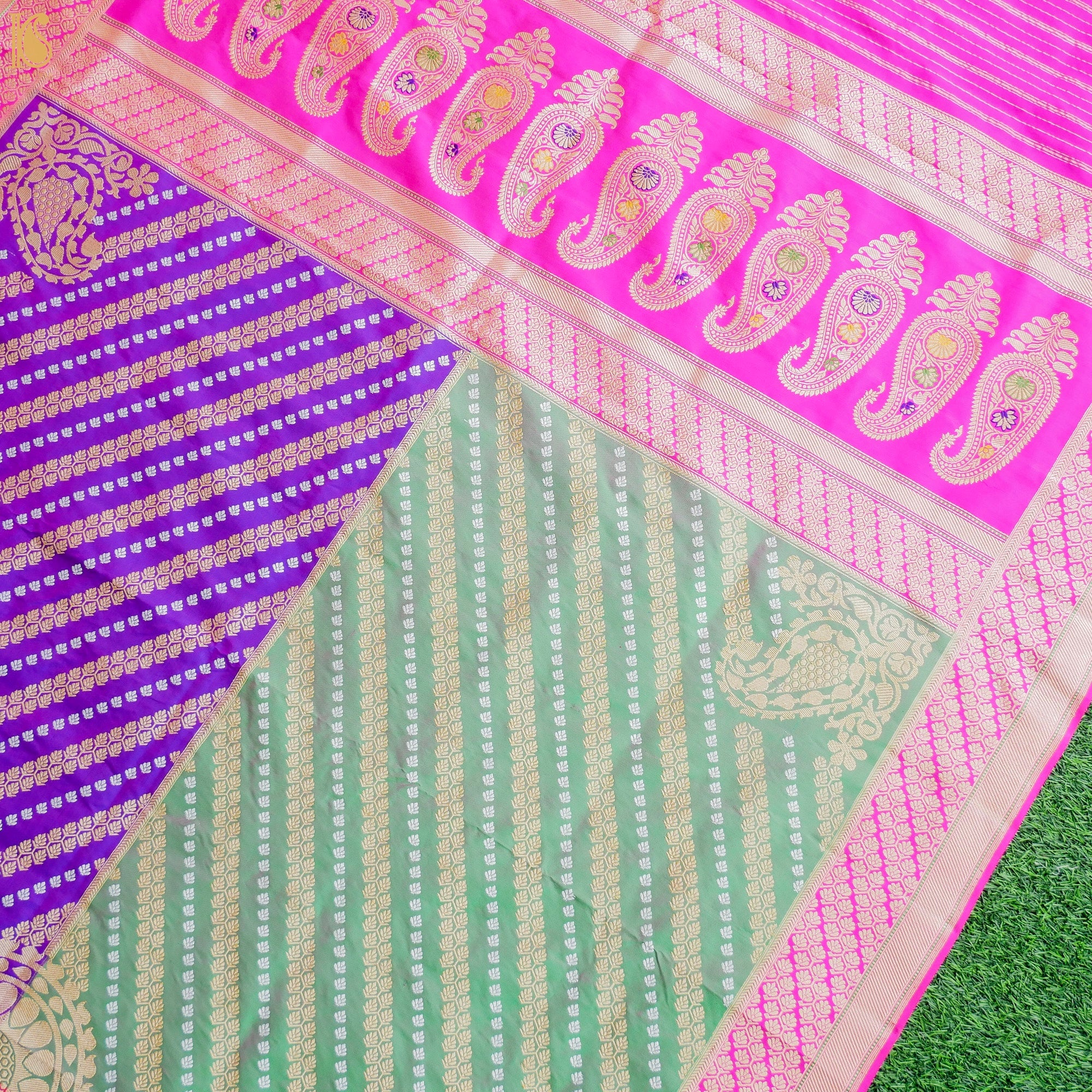 Handwoven Katan Silk Banarasi Chauki Rangkat Real Zari Dupatta - Khinkhwab