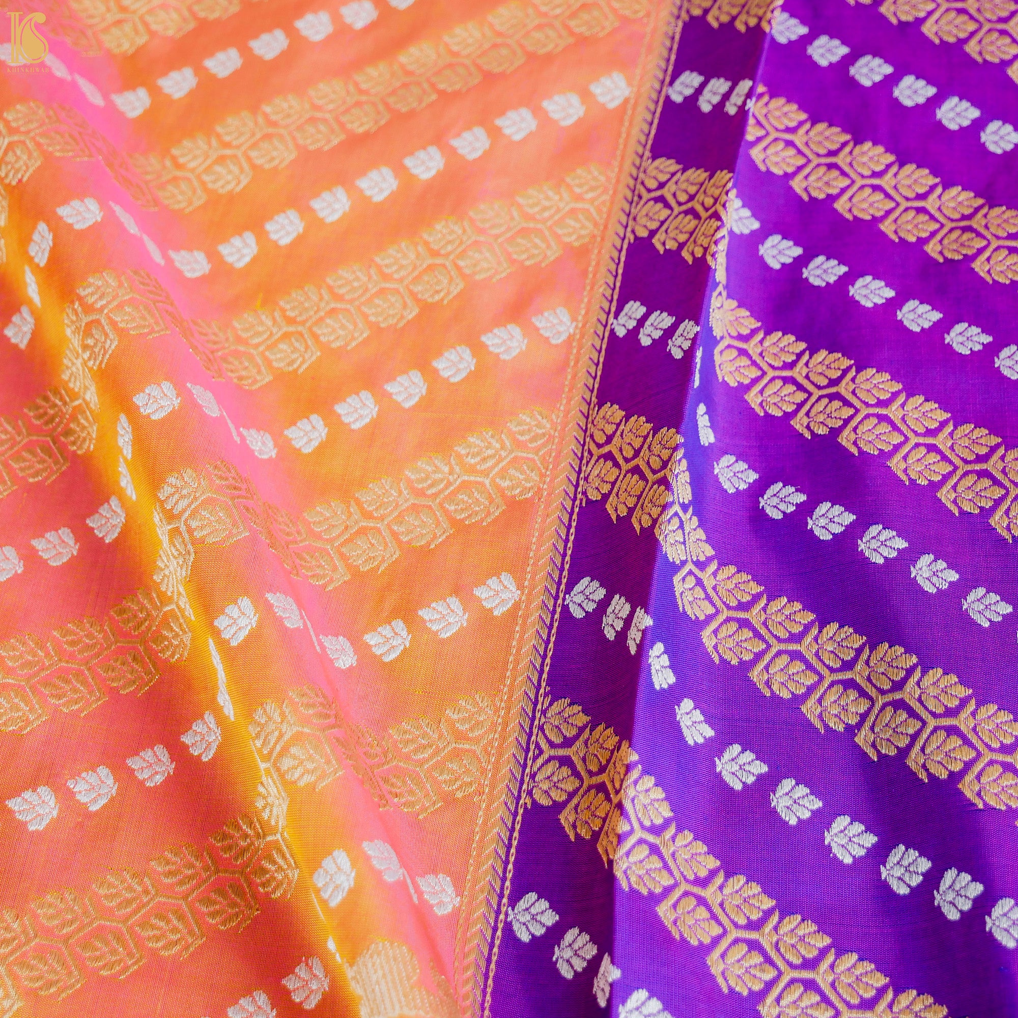 Handwoven Katan Silk Banarasi Chauki Rangkat Real Zari Dupatta - Khinkhwab