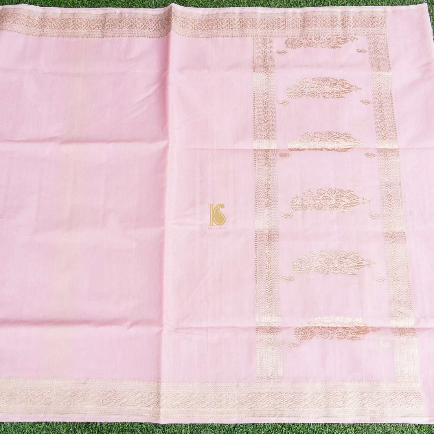 Classic Rose Pink Pure Cotton Handloom Banarasi Saree - Khinkhwab