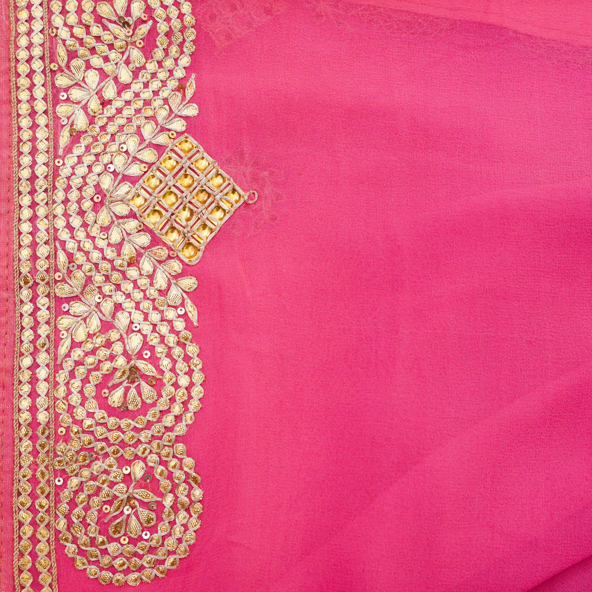 Pale Violet Pure Georgette Gotta Patti Saree - Khinkhwab