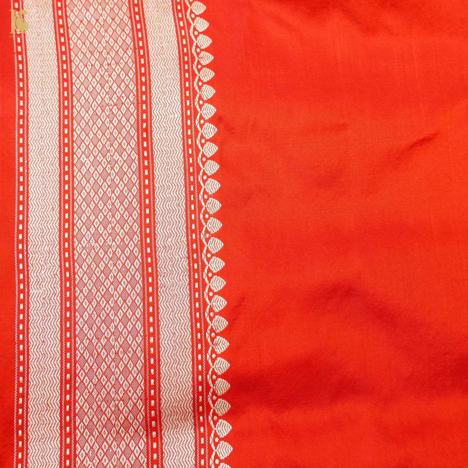 Red Handloom Katan Silk Banarasi Shikargah Kadwa Saree - Khinkhwab