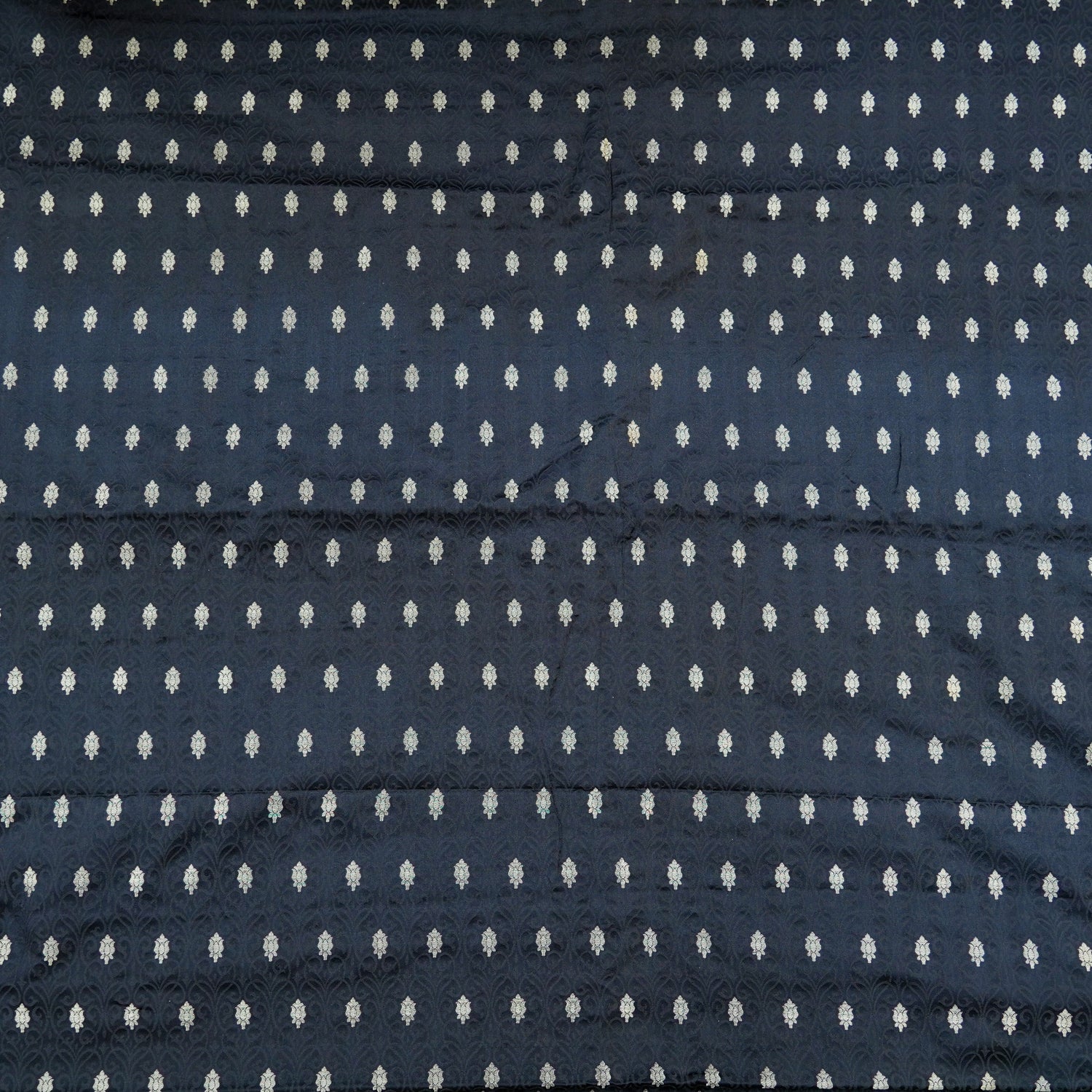 Black Pure Banarasi Silk Handwoven Tanchui Kurta Fabric - Khinkhwab