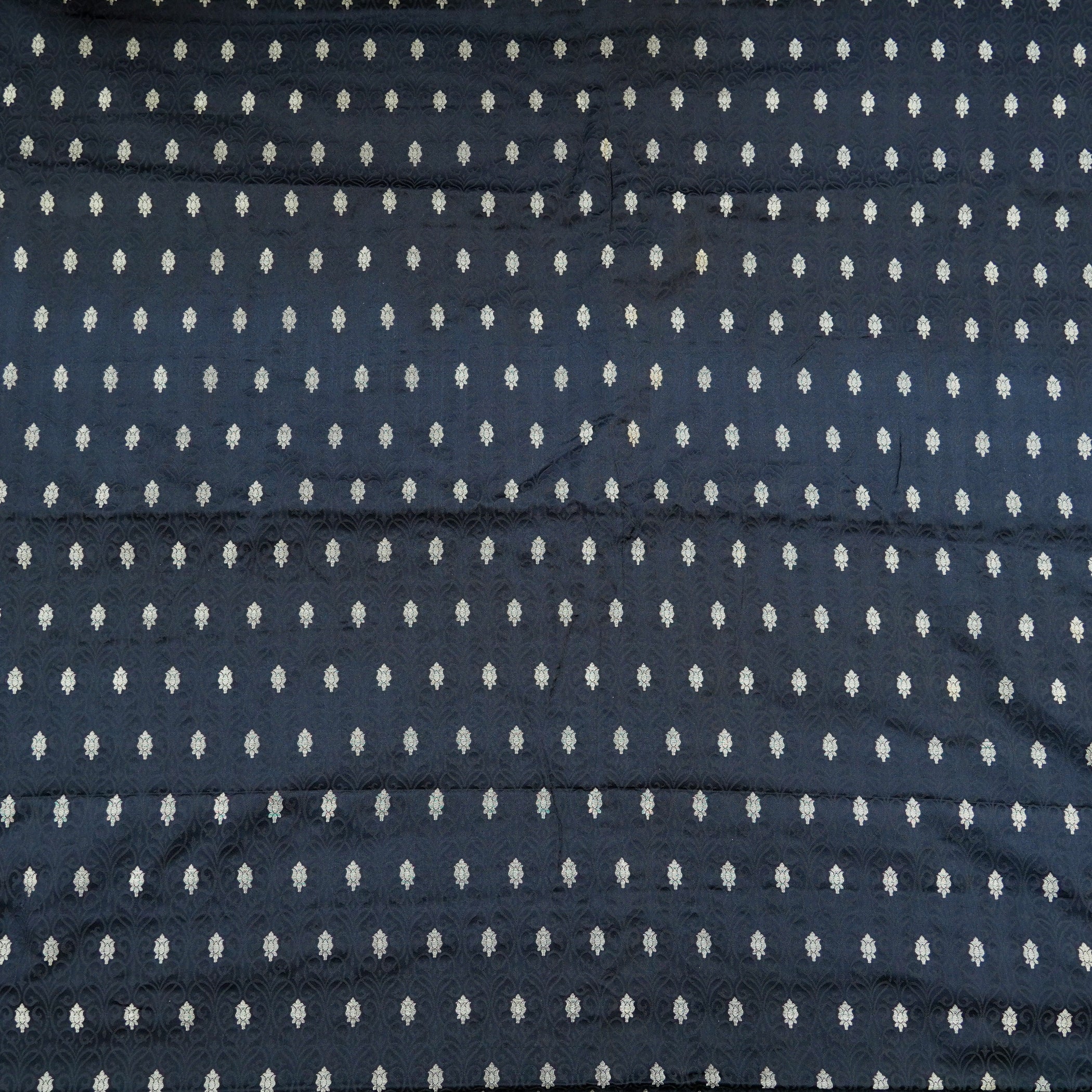Black Pure Banarasi Silk Handwoven Tanchui Kurta Fabric - Khinkhwab