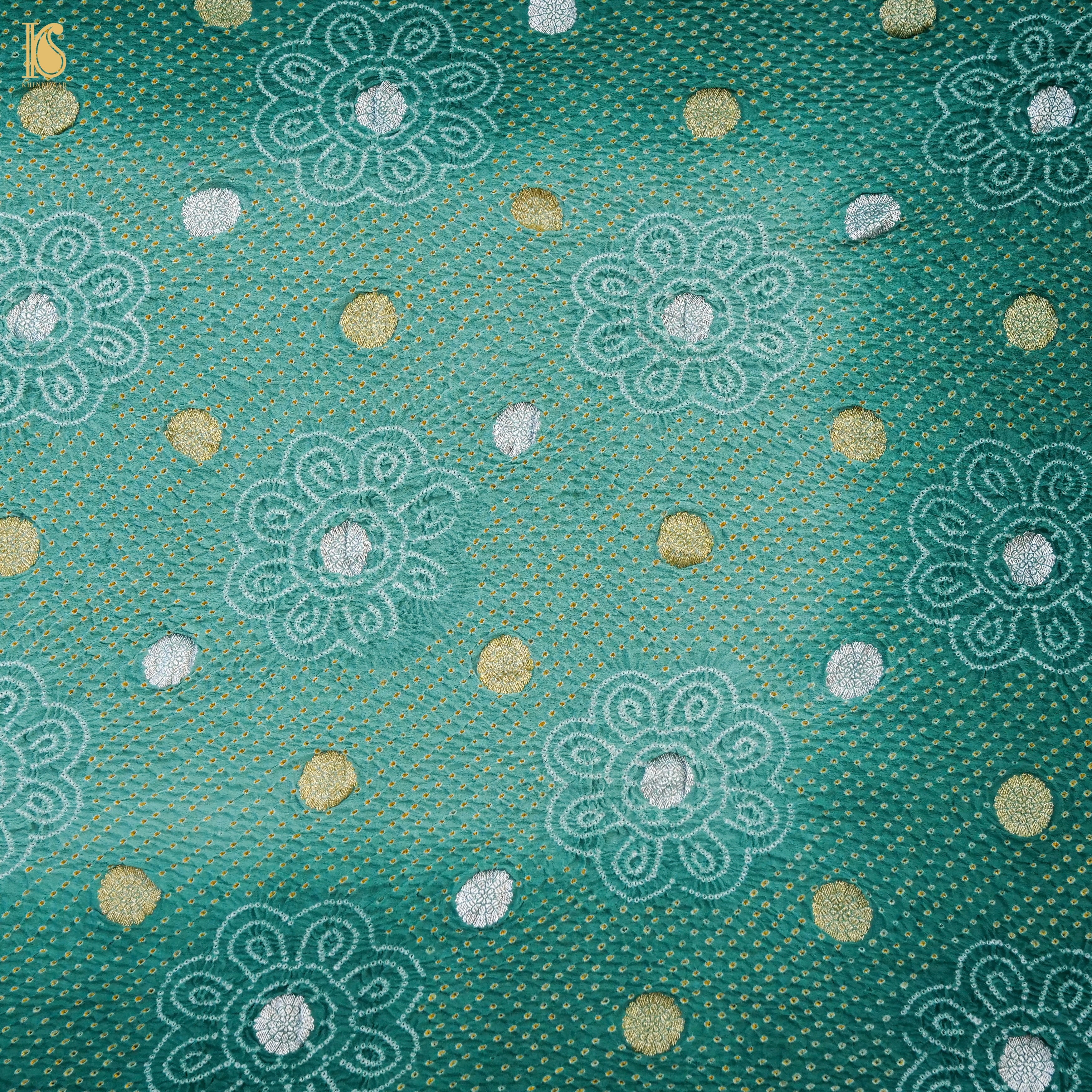 Green Banarasi Pure Georgette Bandhani Saree - Khinkhwab