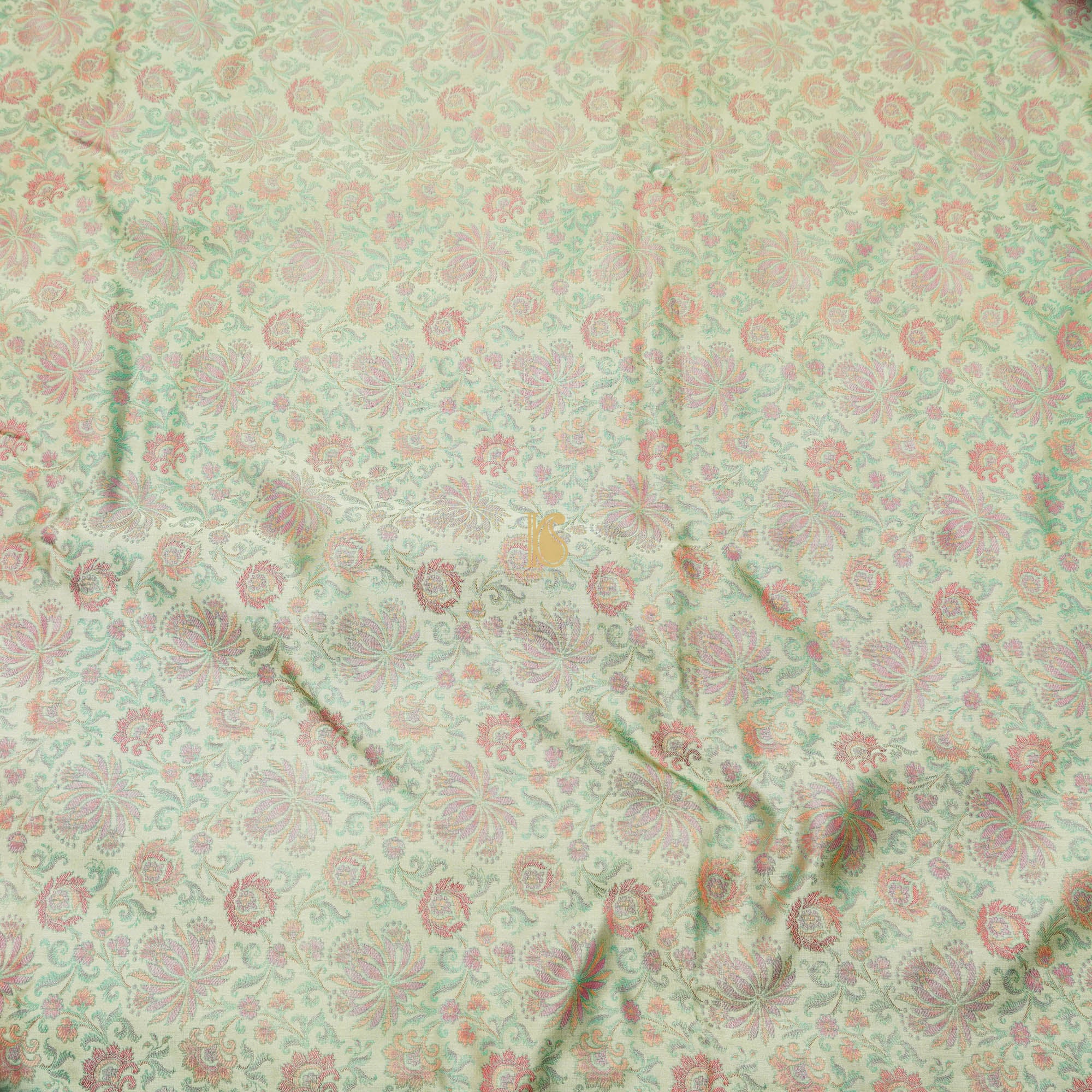 Fern Green Pure Banarasi Silk Handwoven Tanchui Kurta Fabric - Khinkhwab