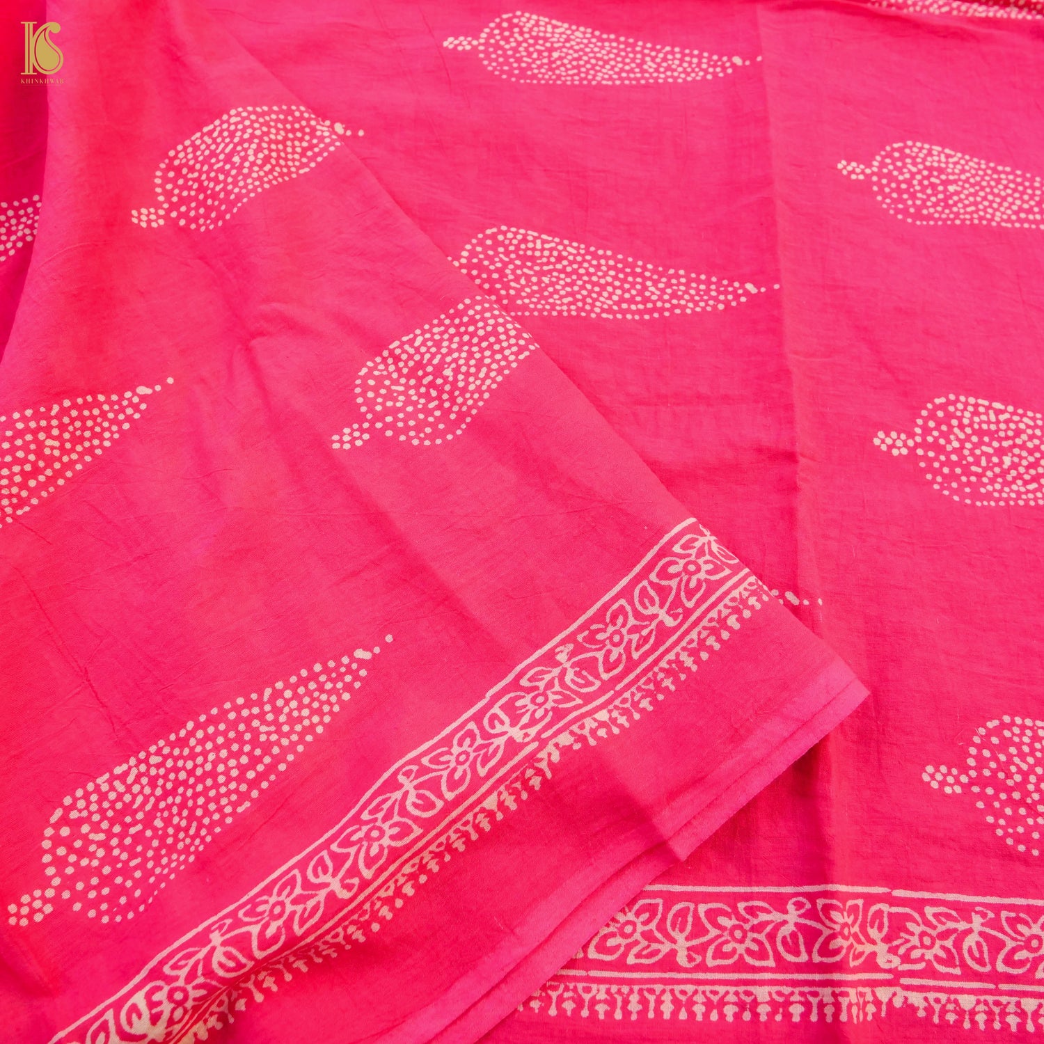 Red Pure Mul Cotton Ajrakh Saree - Khinkhwab