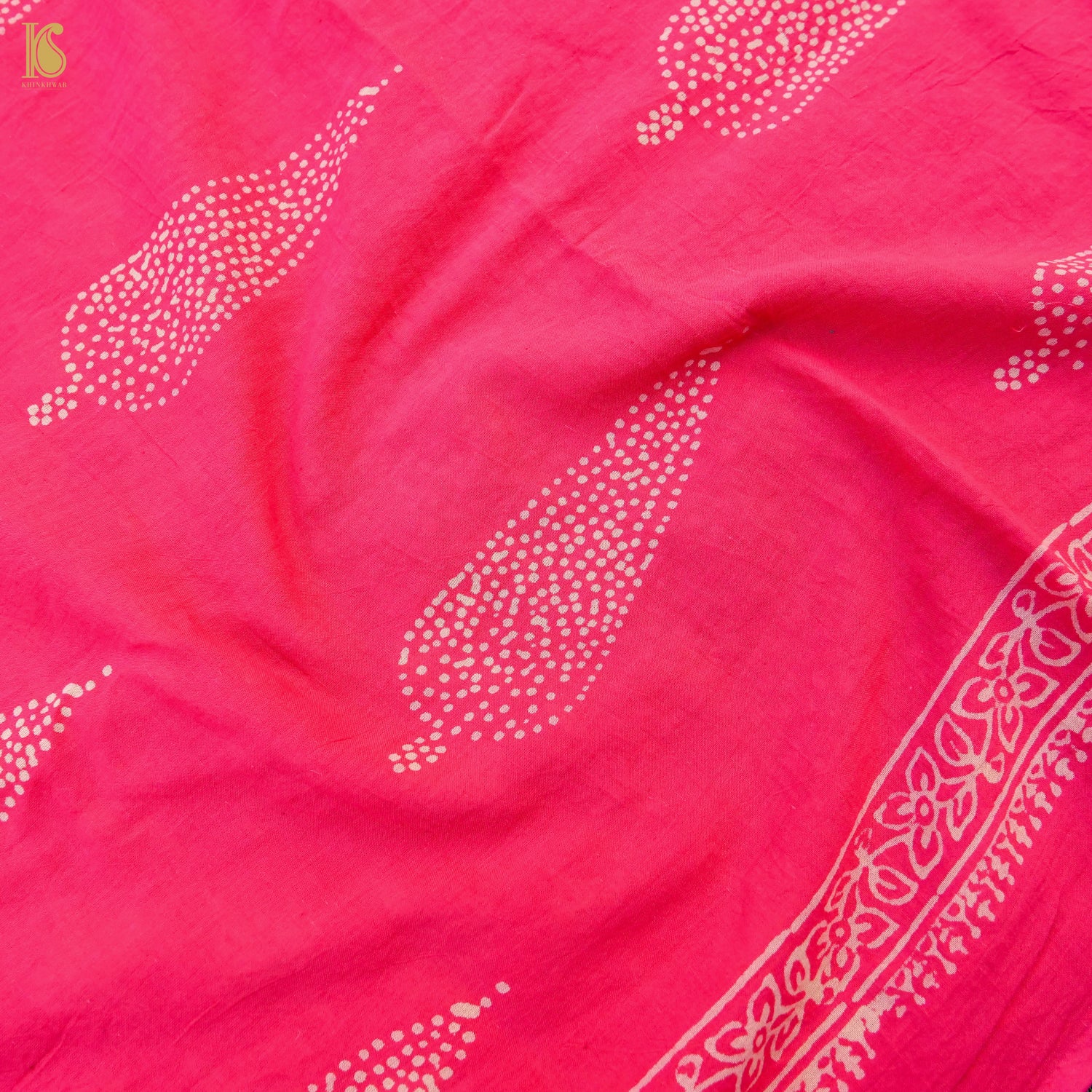 Red Pure Mul Cotton Ajrakh Saree - Khinkhwab
