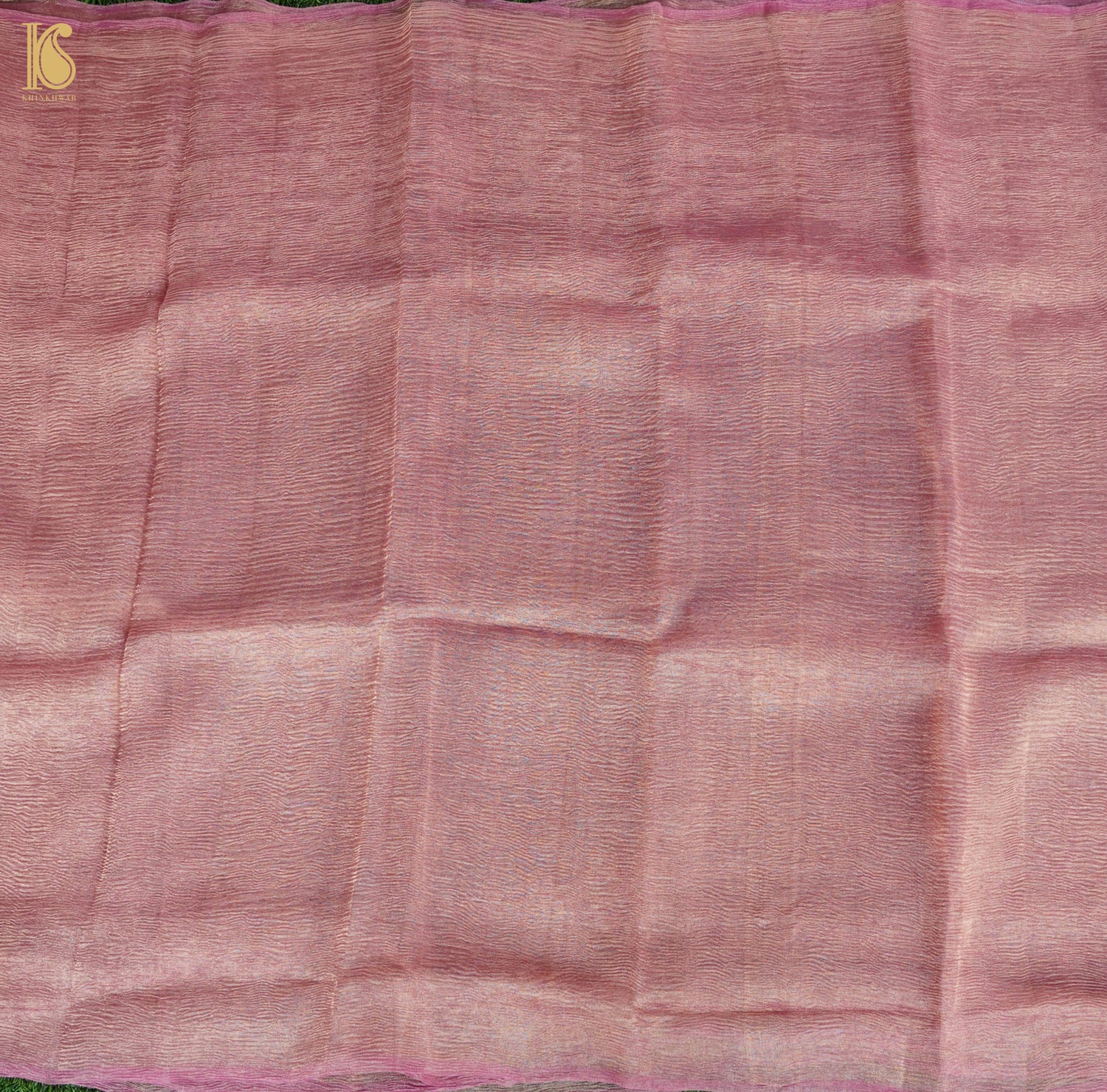 Turkish Rose Wrinkle Pure Tissue Silk Saree - Khinkhwab
