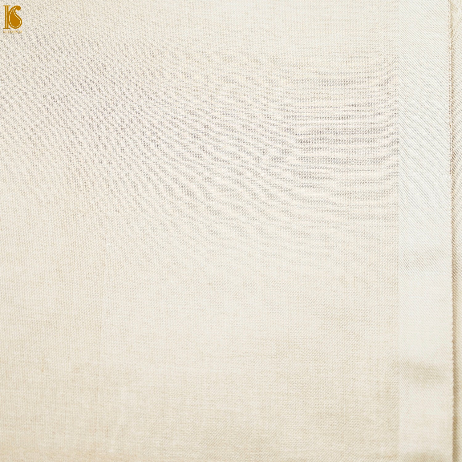 Cotton Seed Beige Handloom Pure Katan Silk Banarasi Kadwa Saree - Khinkhwab