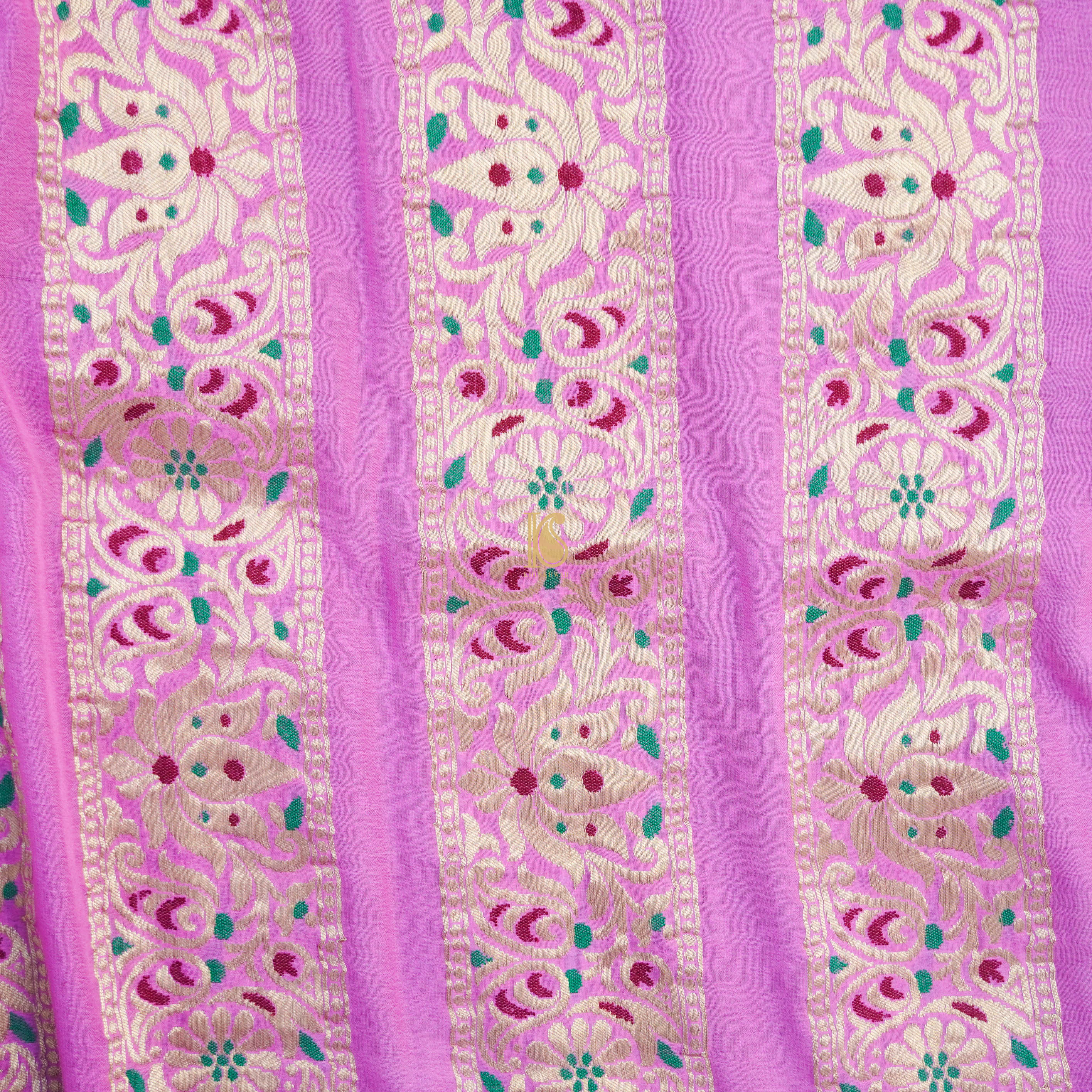 Handloom Pure Georgette Kalidar Banarasi Meenakari Lehenga - Khinkhwab