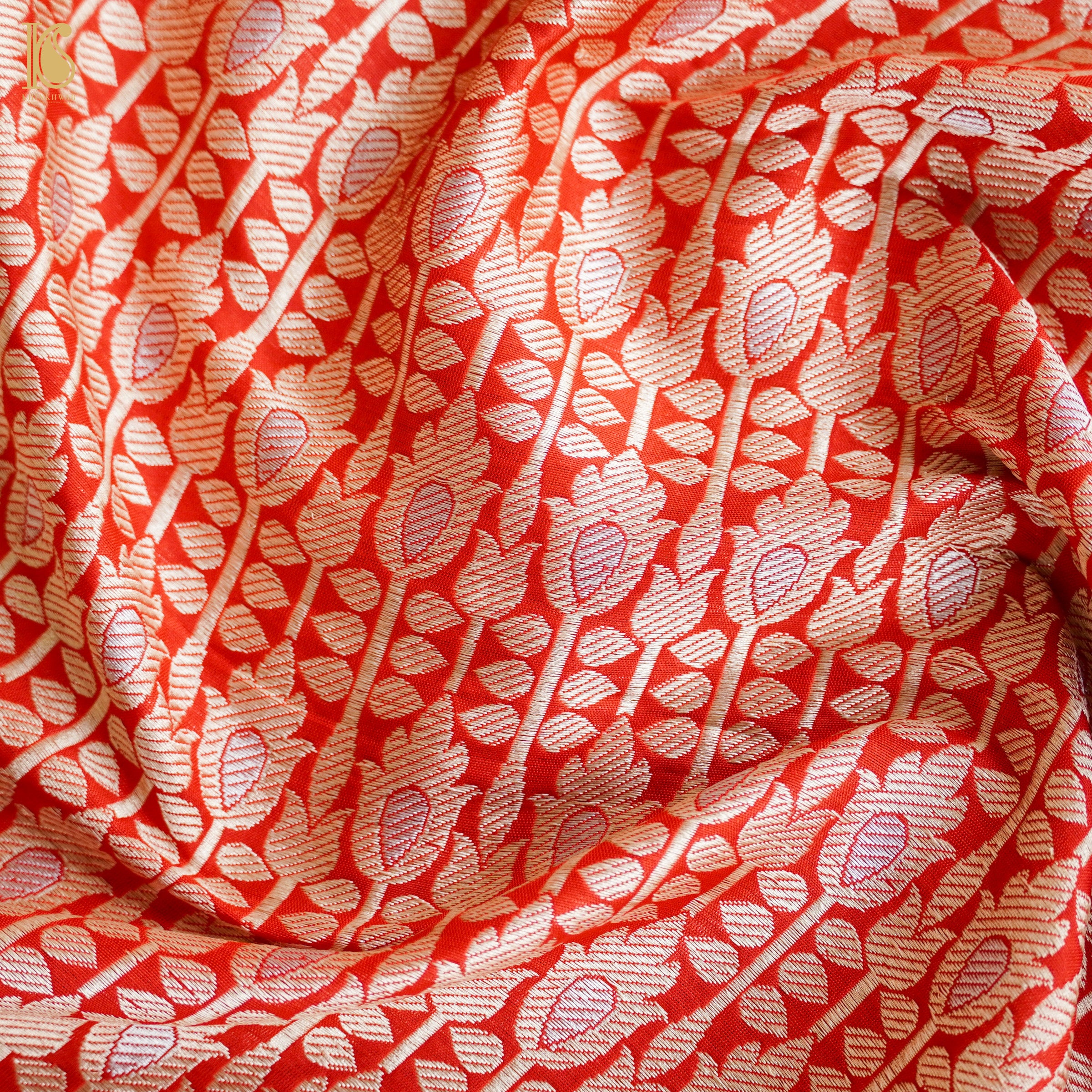 Pink & Red Handwoven Katan Silk Banarasi Suit Set - Khinkhwab